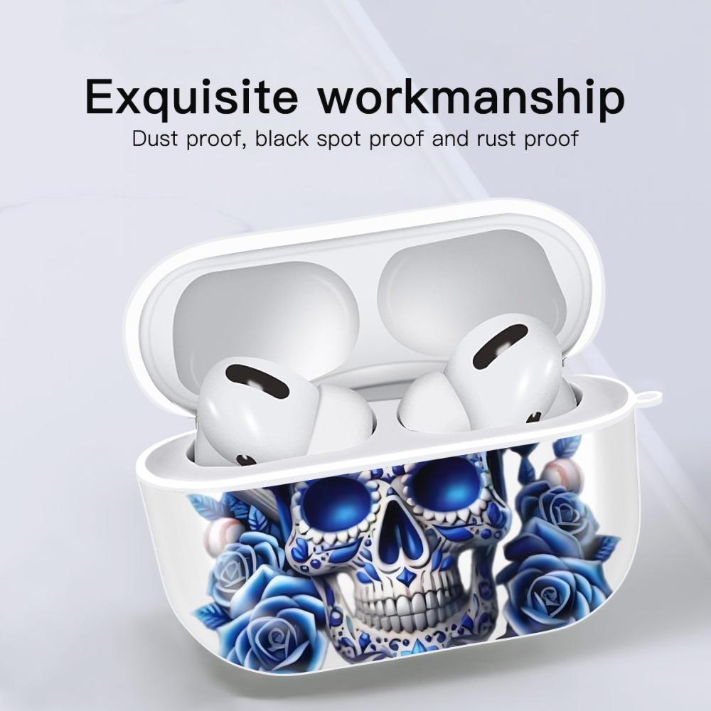  AirPods Pro Hard Case White With Keychain, Durable Flexible PC, Precise Cutouts, Anti-Fingerprint, Yellowing & Scratch Resistant, Full Protection, Washable