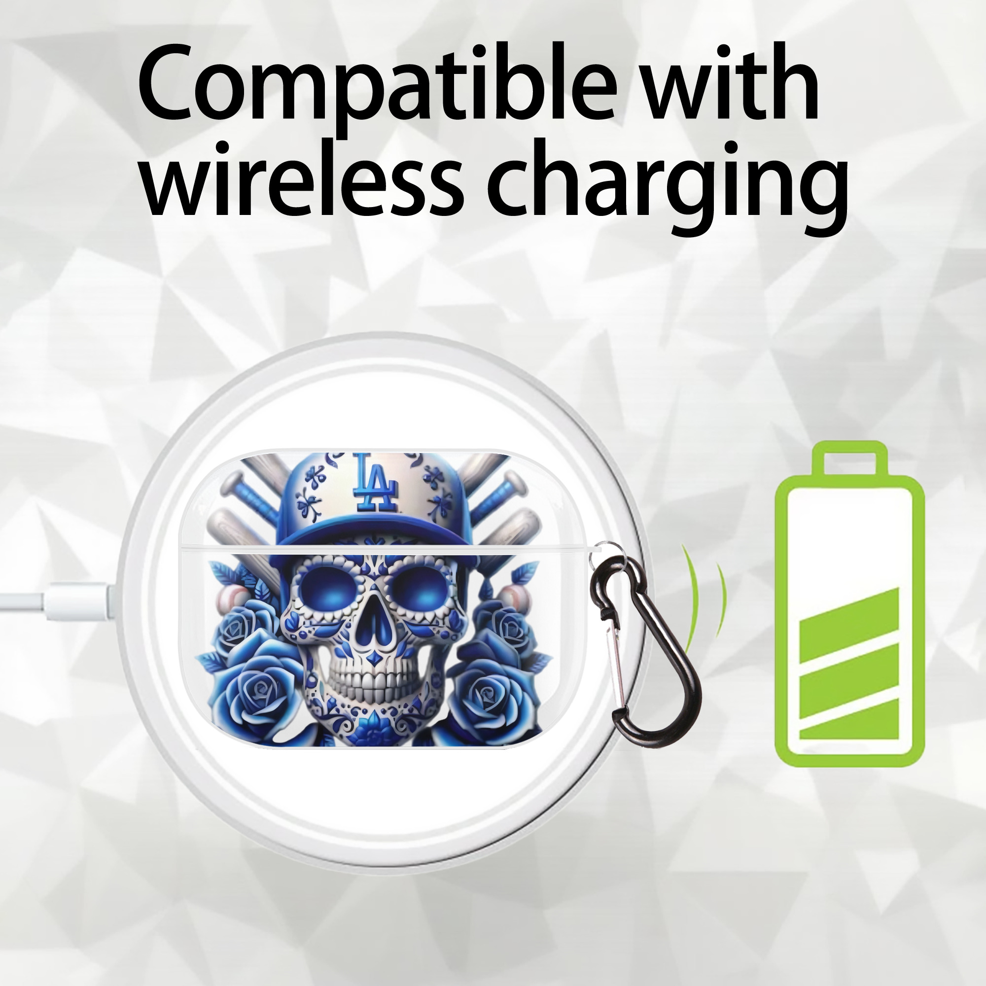  AirPods Pro Hard Case White With Keychain, Durable Flexible PC, Precise Cutouts, Anti-Fingerprint, Yellowing & Scratch Resistant, Full Protection, Washable