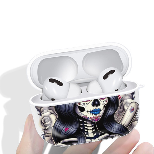  AirPods Pro Hard Case White With Keychain, Durable Flexible PC, Precise Cutouts, Anti-Fingerprint, Yellowing & Scratch Resistant, Full Protection, Washable