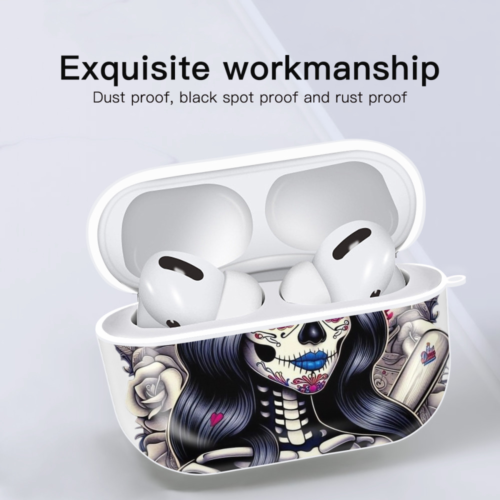  AirPods Pro Hard Case White With Keychain, Durable Flexible PC, Precise Cutouts, Anti-Fingerprint, Yellowing & Scratch Resistant, Full Protection, Washable