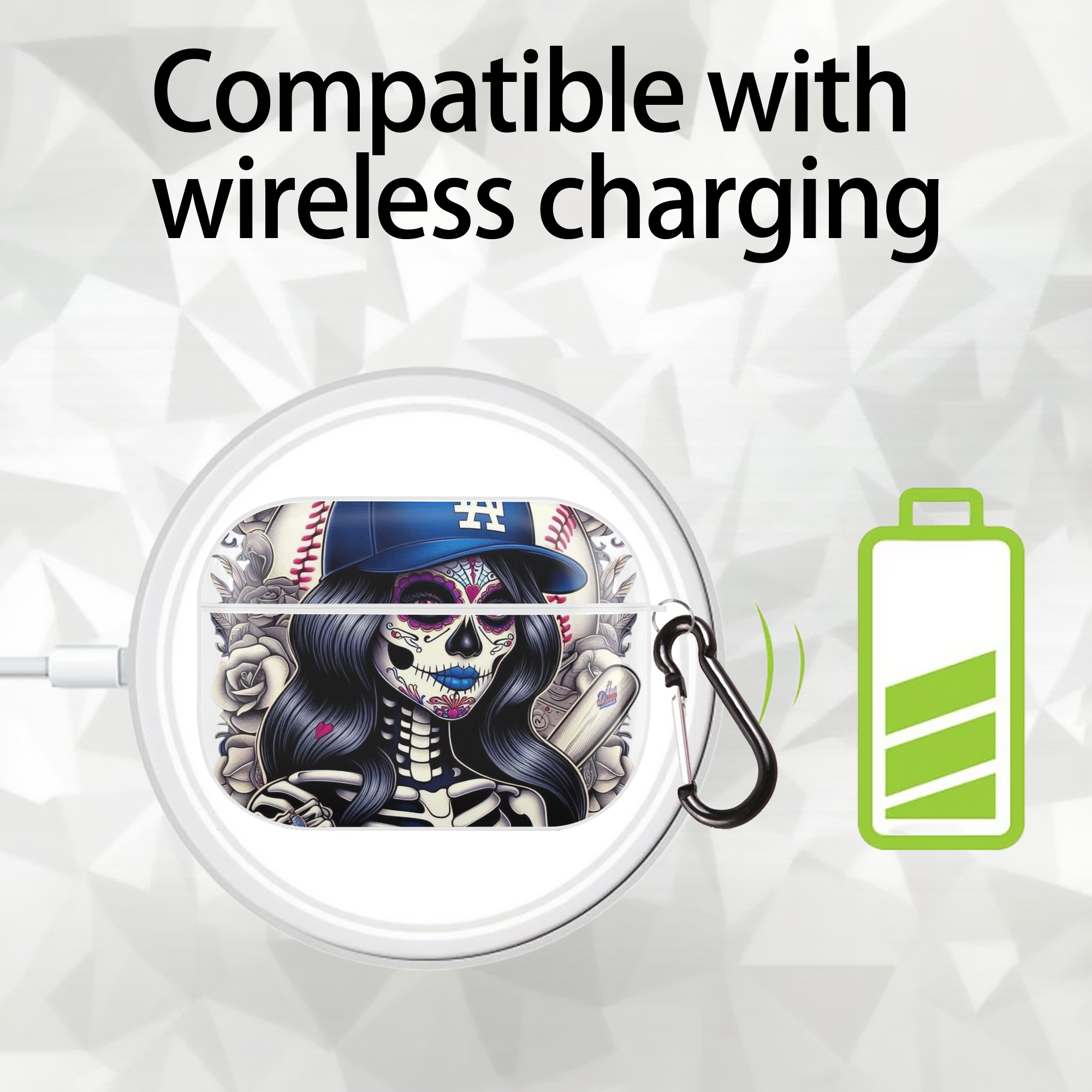  AirPods Pro Hard Case White With Keychain, Durable Flexible PC, Precise Cutouts, Anti-Fingerprint, Yellowing & Scratch Resistant, Full Protection, Washable