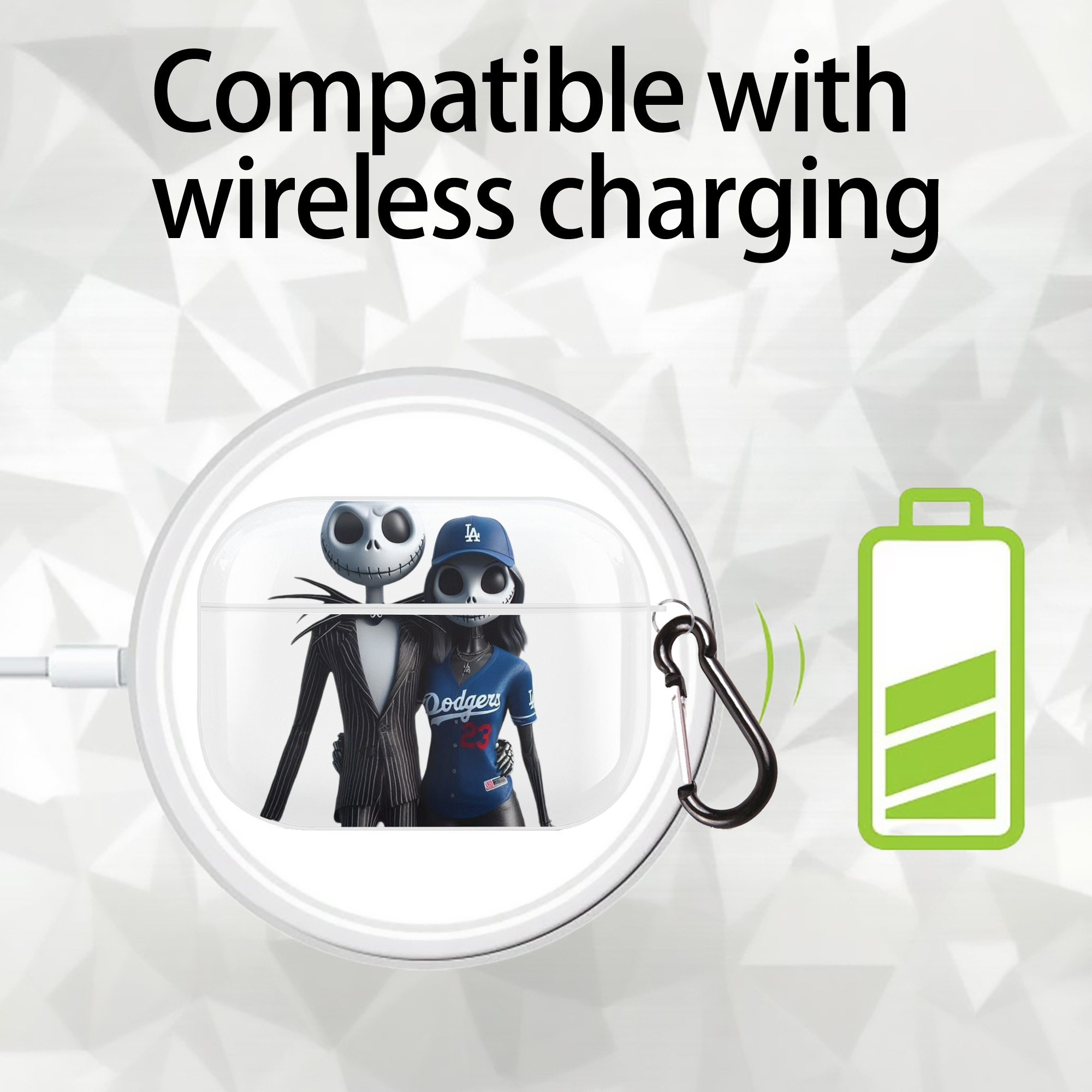  AirPods Pro Hard Case White With Keychain, Durable Flexible PC, Precise Cutouts, Anti-Fingerprint, Yellowing & Scratch Resistant, Full Protection, Washable