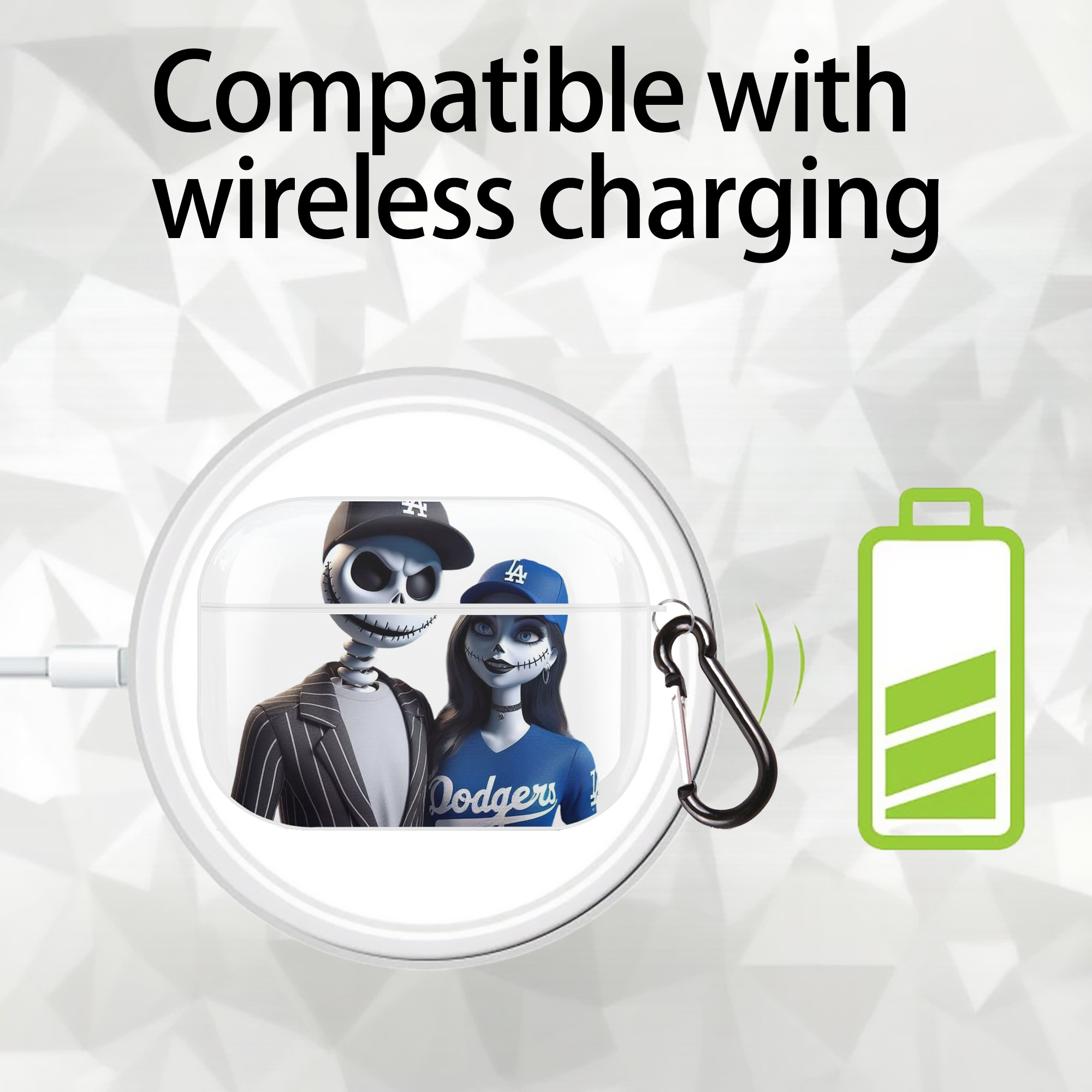  AirPods Pro Hard Case White With Keychain, Durable Flexible PC, Precise Cutouts, Anti-Fingerprint, Yellowing & Scratch Resistant, Full Protection, Washable