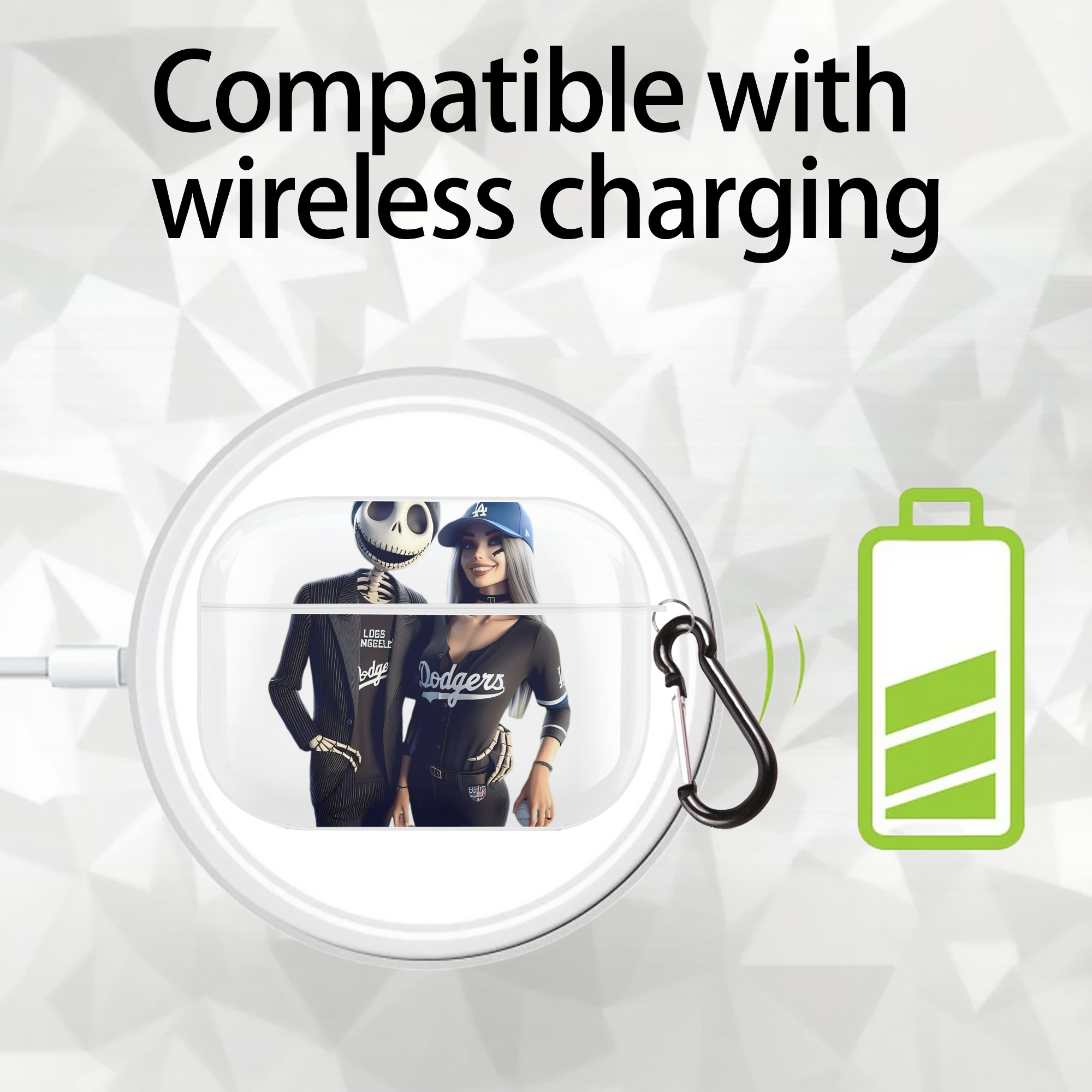  AirPods Pro Hard Case White With Keychain, Durable Flexible PC, Precise Cutouts, Anti-Fingerprint, Yellowing & Scratch Resistant, Full Protection, Washable