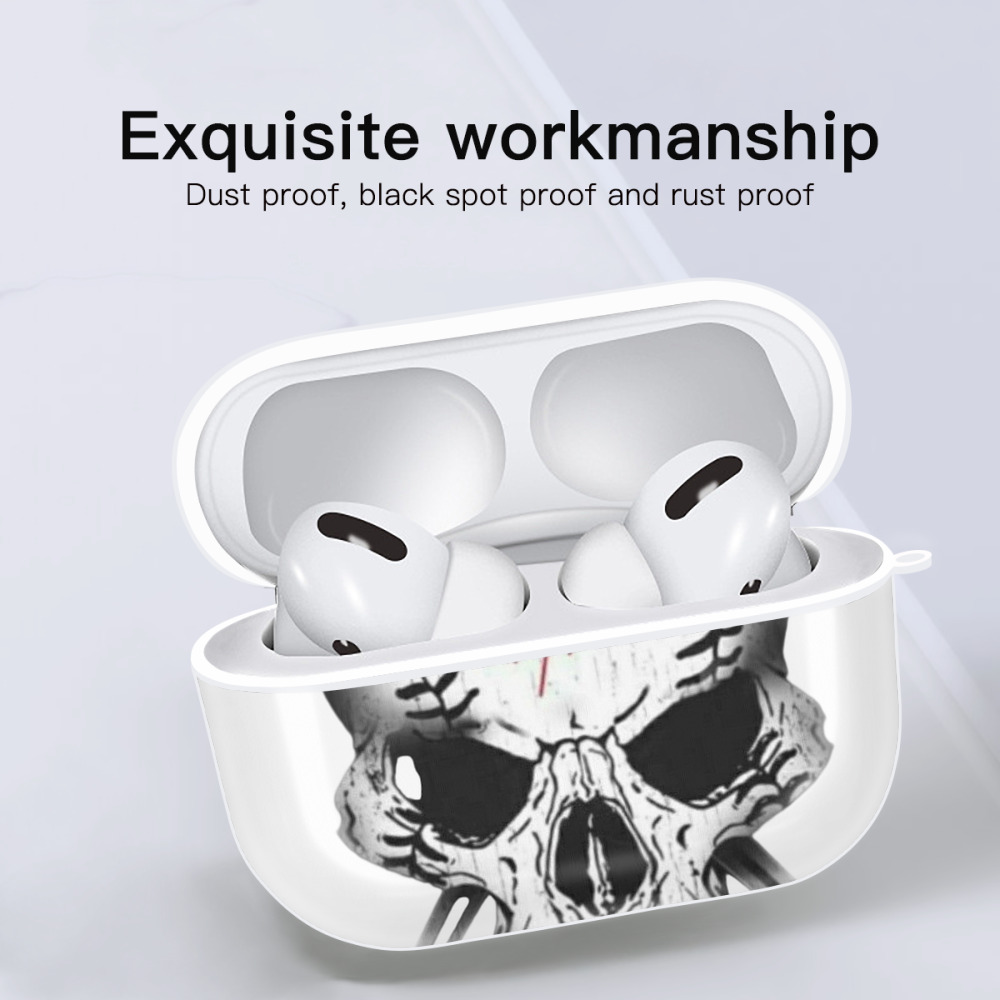  AirPods Pro Hard Case White With Keychain, Durable Flexible PC, Precise Cutouts, Anti-Fingerprint, Yellowing & Scratch Resistant, Full Protection, Washable