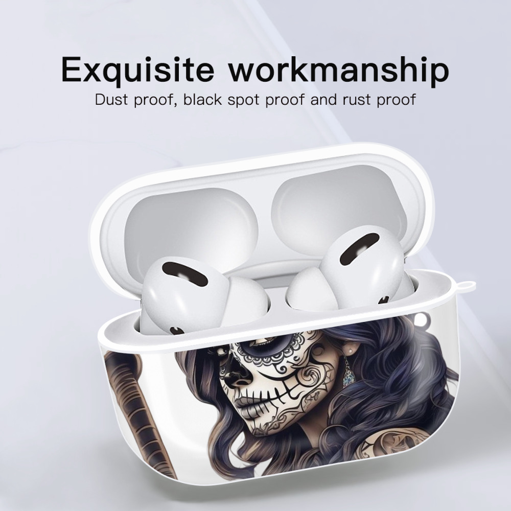  AirPods Pro Hard Case White With Keychain, Durable Flexible PC, Precise Cutouts, Anti-Fingerprint, Yellowing & Scratch Resistant, Full Protection, Washable