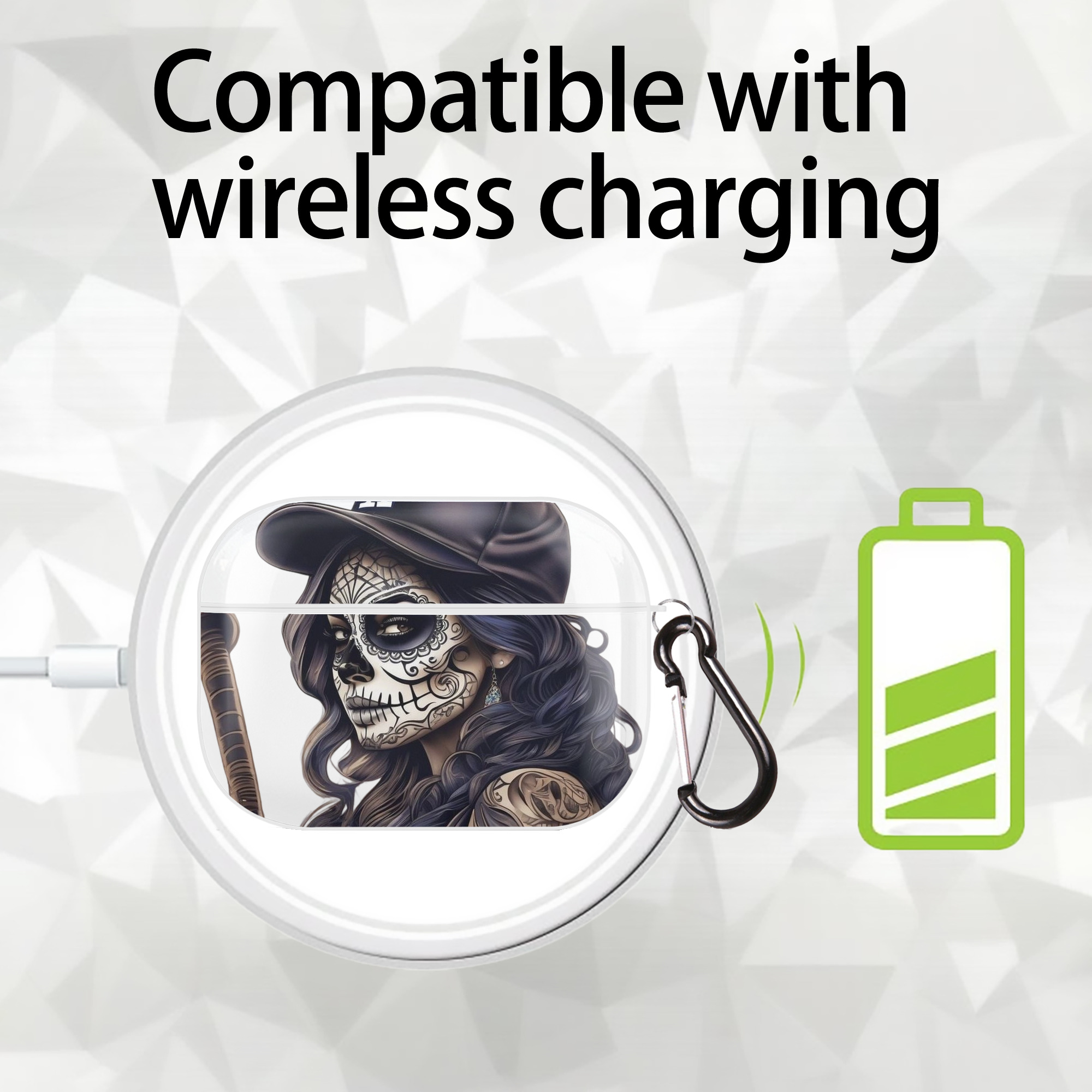  AirPods Pro Hard Case White With Keychain, Durable Flexible PC, Precise Cutouts, Anti-Fingerprint, Yellowing & Scratch Resistant, Full Protection, Washable