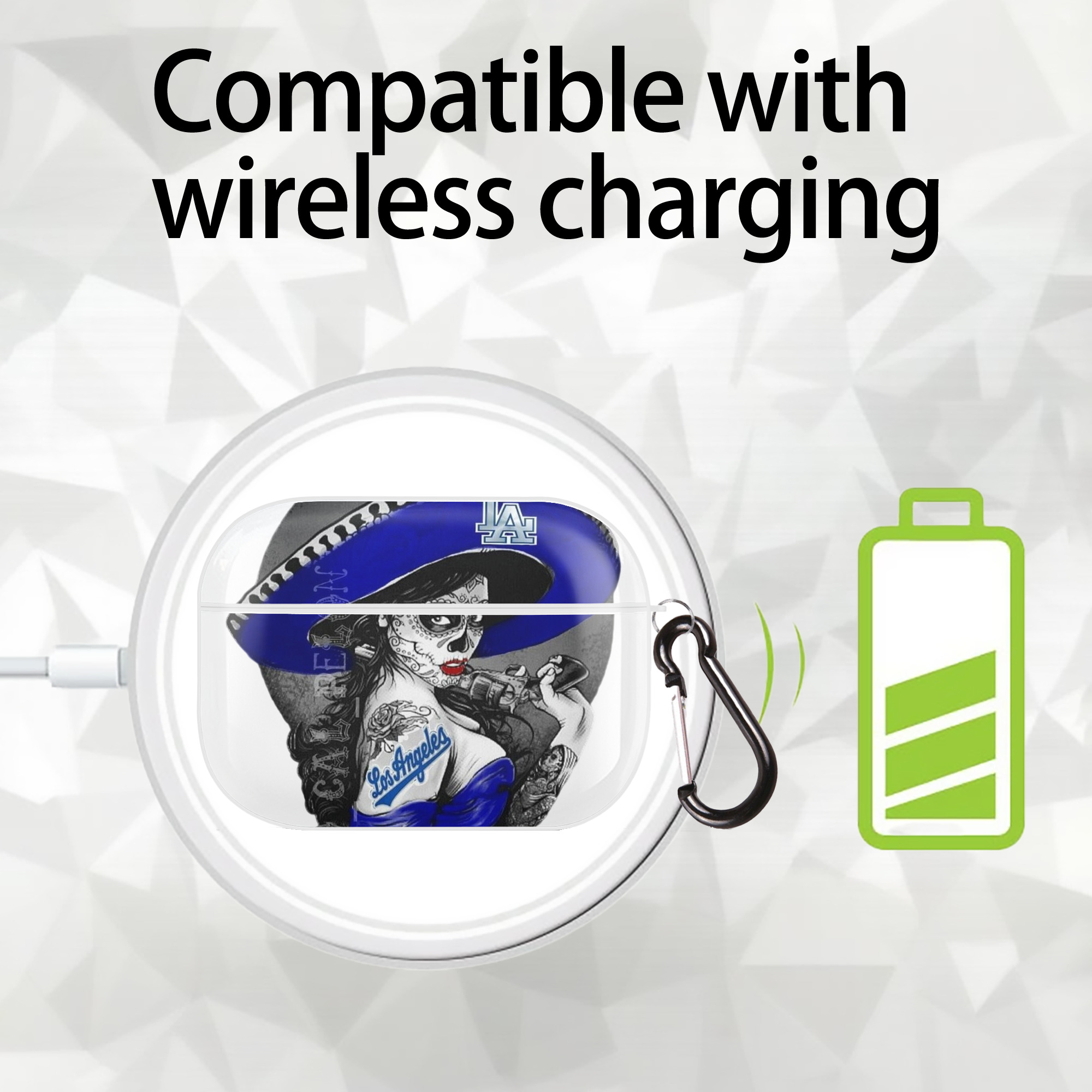  AirPods Pro Hard Case White With Keychain, Durable Flexible PC, Precise Cutouts, Anti-Fingerprint, Yellowing & Scratch Resistant, Full Protection, Washable