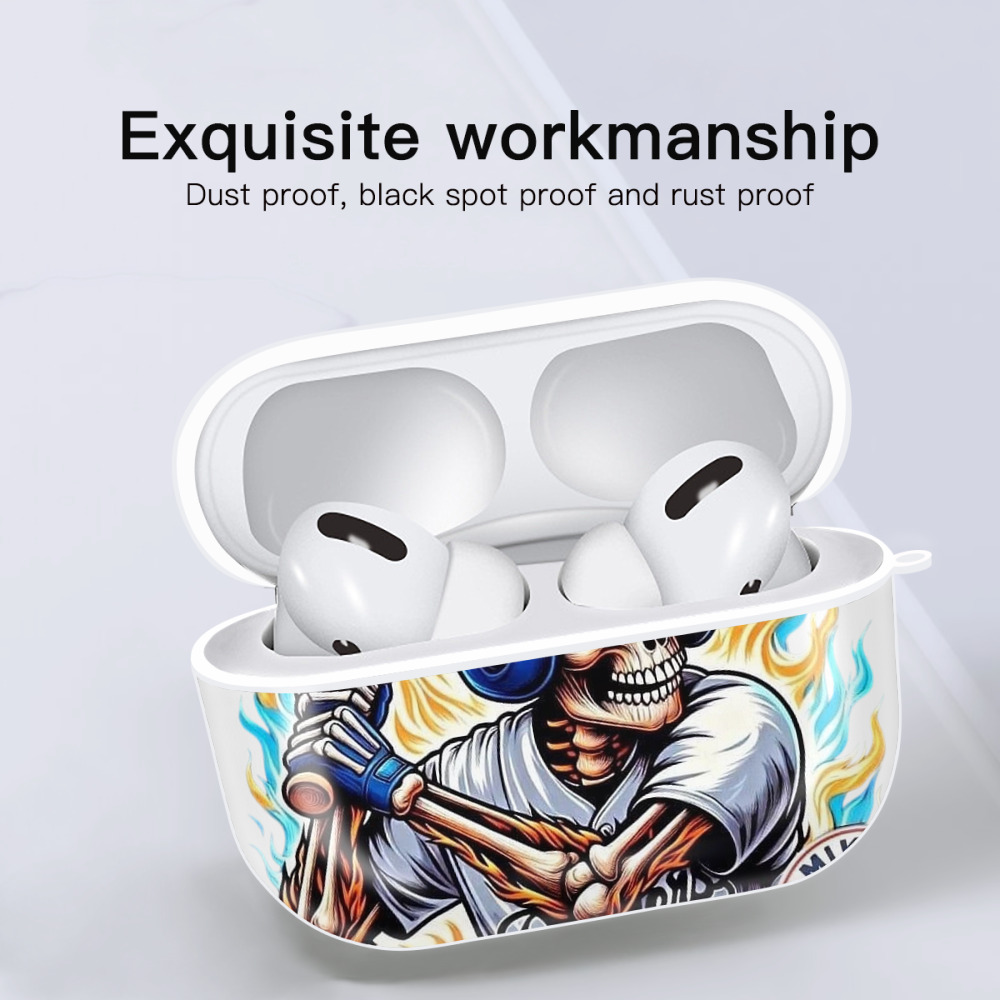  AirPods Pro Hard Case White With Keychain, Durable Flexible PC, Precise Cutouts, Anti-Fingerprint, Yellowing & Scratch Resistant, Full Protection, Washable