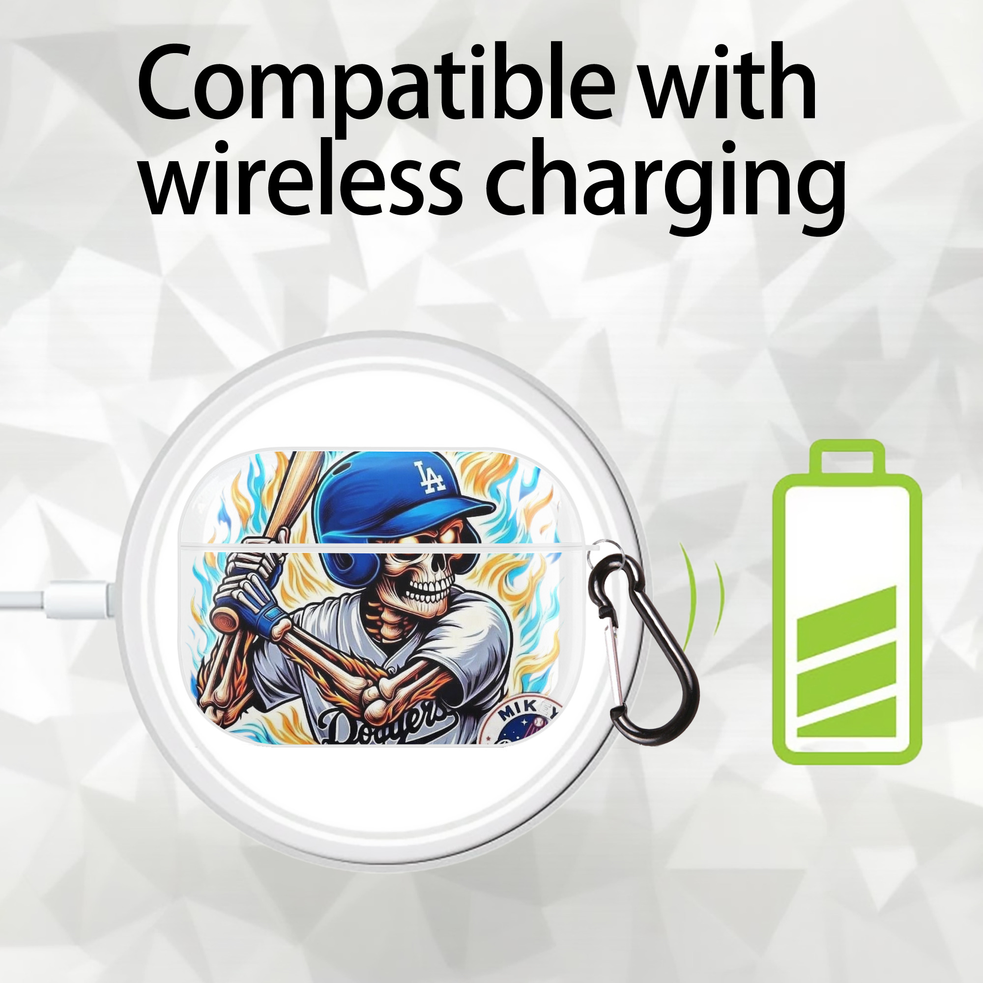  AirPods Pro Hard Case White With Keychain, Durable Flexible PC, Precise Cutouts, Anti-Fingerprint, Yellowing & Scratch Resistant, Full Protection, Washable