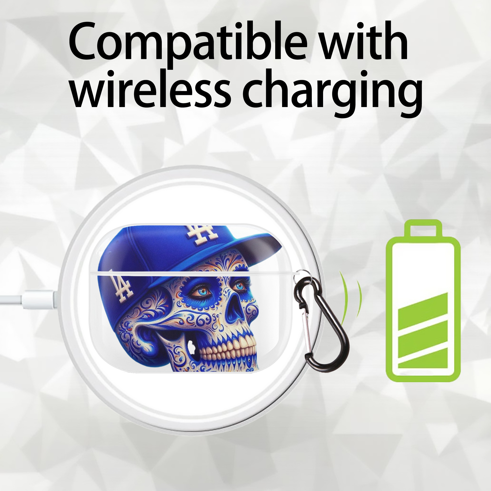  AirPods Pro Hard Case White With Keychain, Durable Flexible PC, Precise Cutouts, Anti-Fingerprint, Yellowing & Scratch Resistant, Full Protection, Washable