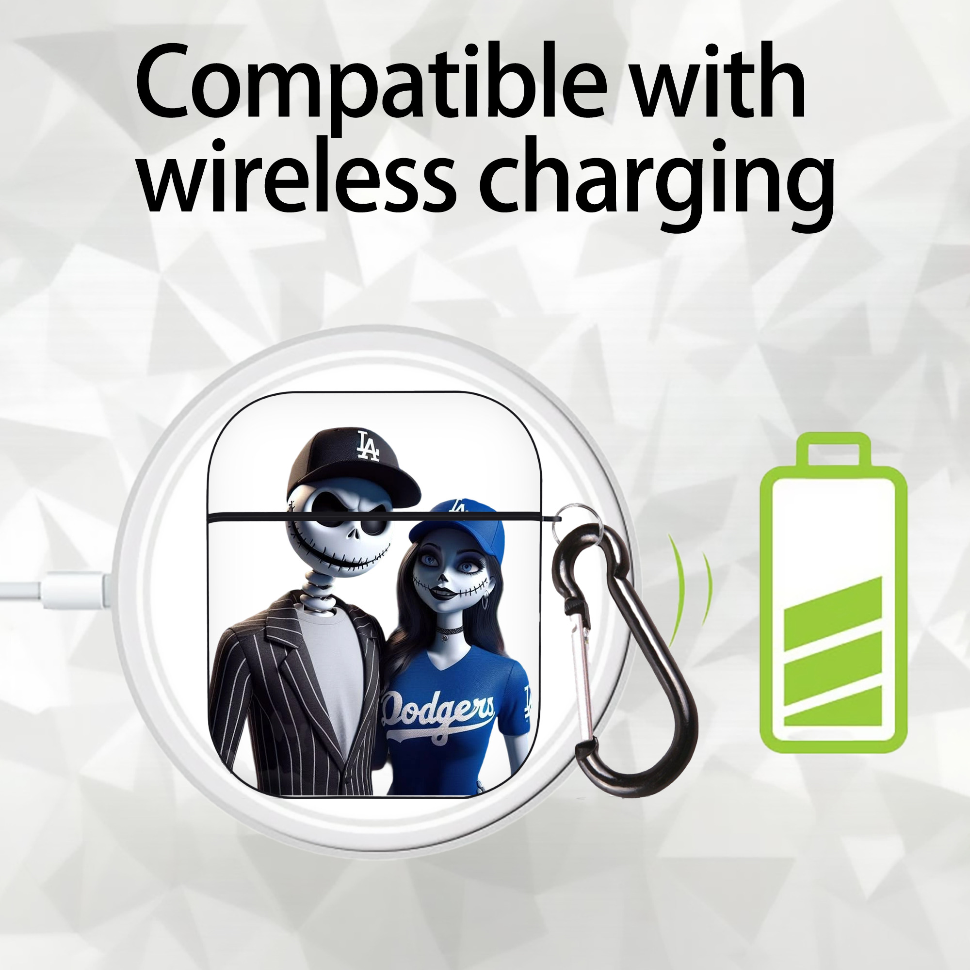  AirPods 2 Case Hard Shell Black, Flexible PC Material, Precise Cutouts, Full Protection, Anti-Fingerprint, Washable, Includes Keychain – Durable & Slim Design