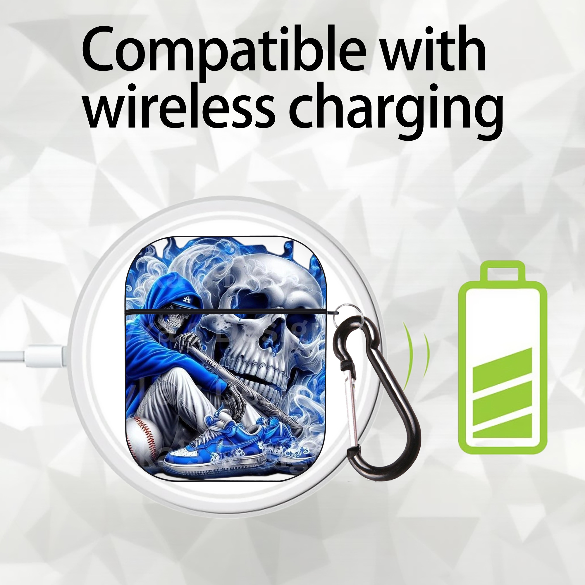  AirPods 2 Case Hard Shell Black, Flexible PC Material, Precise Cutouts, Full Protection, Anti-Fingerprint, Washable, Includes Keychain – Durable & Slim Design