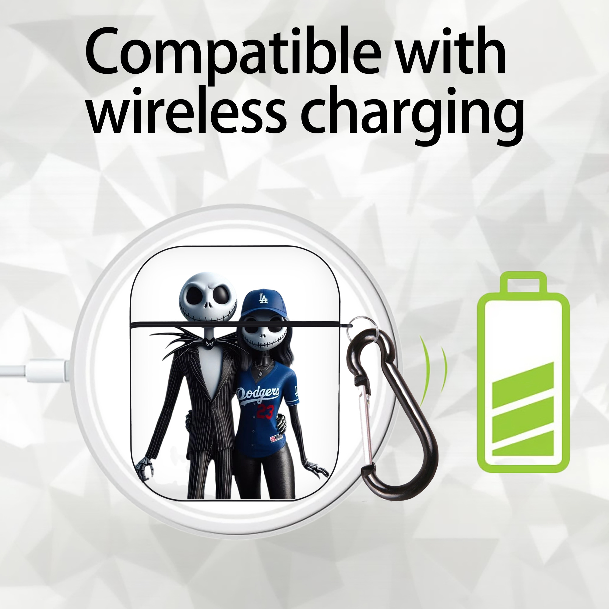  AirPods 2 Case Hard Shell Black, Flexible PC Material, Precise Cutouts, Full Protection, Anti-Fingerprint, Washable, Includes Keychain – Durable & Slim Design