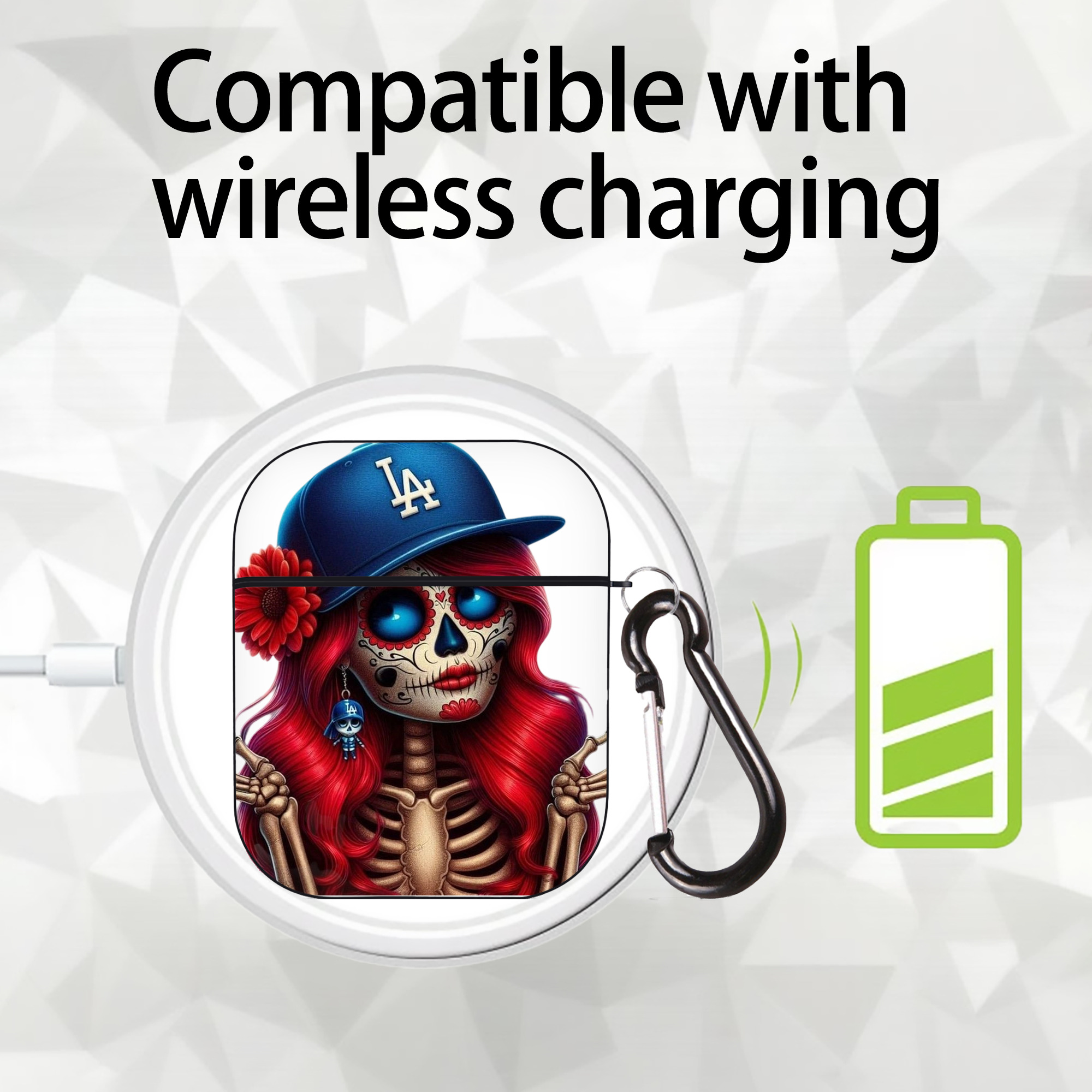  AirPods 2 Case Hard Shell Black, Flexible PC Material, Precise Cutouts, Full Protection, Anti-Fingerprint, Washable, Includes Keychain – Durable & Slim Design