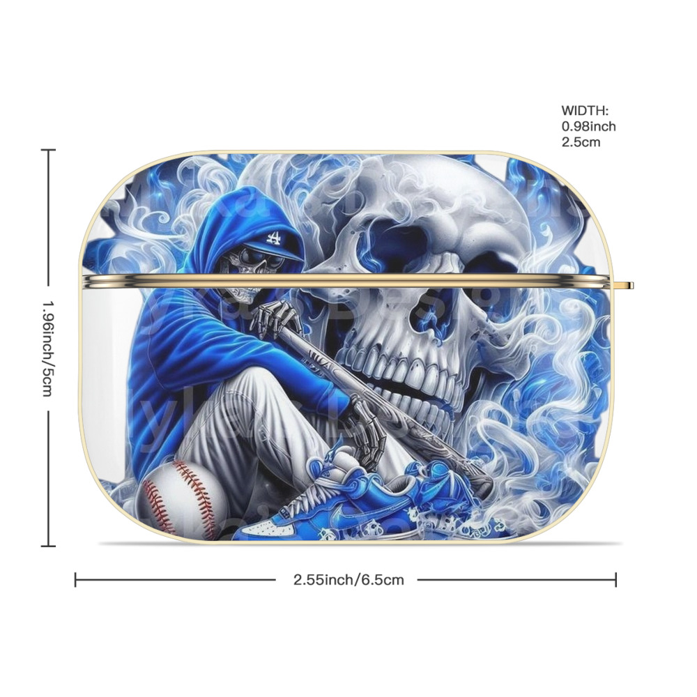  Luxury Gold AirPods Pro Case With Keychain, Flexible PC Material, Full Protection, Precise Cutouts, Anti-Fingerprint, Washable, Durable Design