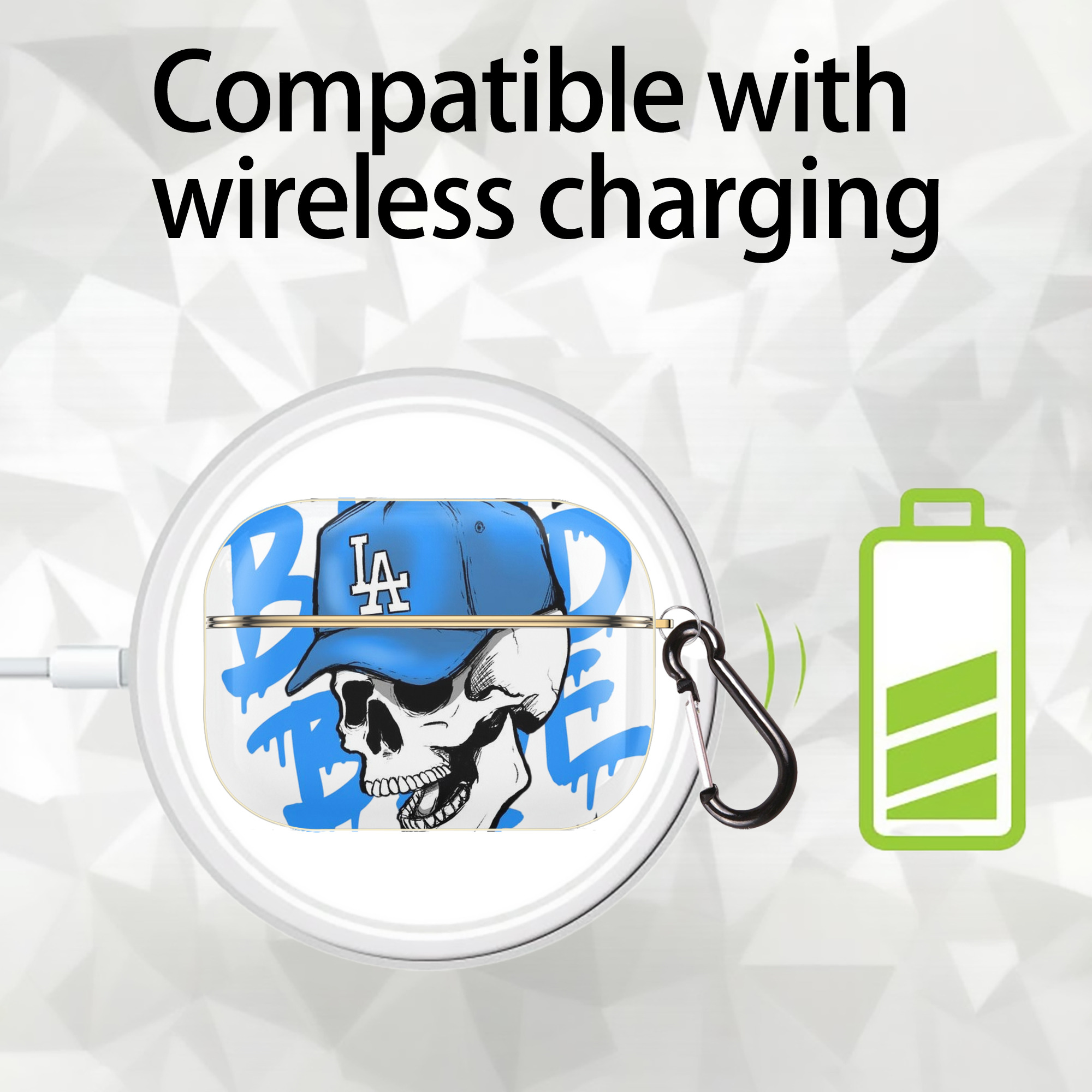  Luxury Gold AirPods Pro Case With Keychain, Flexible PC Material, Full Protection, Precise Cutouts, Anti-Fingerprint, Washable, Durable Design