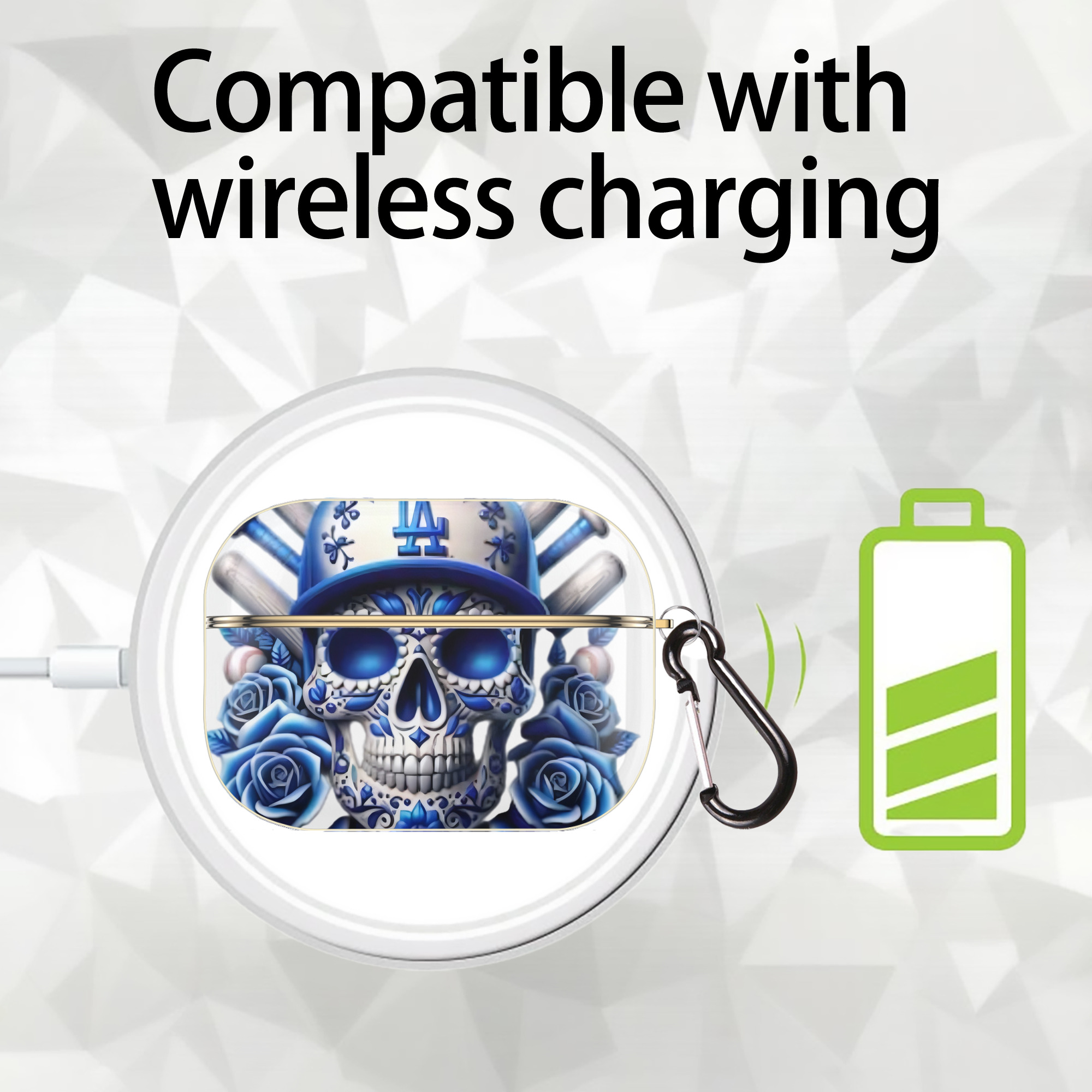  Luxury Gold AirPods Pro Case With Keychain, Flexible PC Material, Full Protection, Precise Cutouts, Anti-Fingerprint, Washable, Durable Design