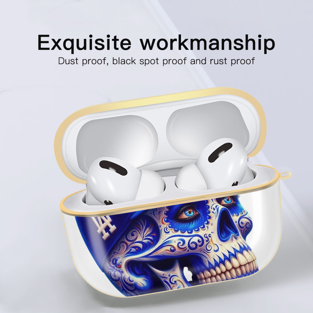  Luxury Gold AirPods Pro Case With Keychain, Flexible PC Material, Full Protection, Precise Cutouts, Anti-Fingerprint, Washable, Durable Design