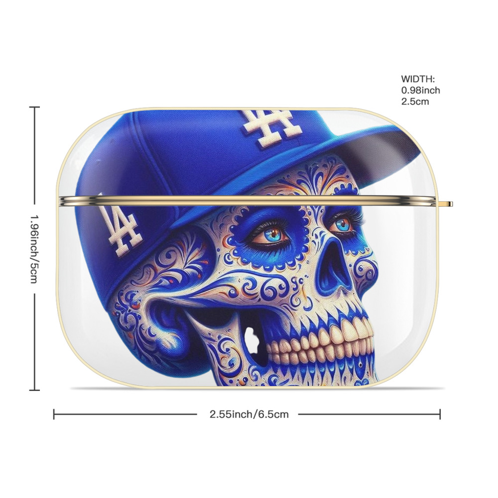  Luxury Gold AirPods Pro Case With Keychain, Flexible PC Material, Full Protection, Precise Cutouts, Anti-Fingerprint, Washable, Durable Design