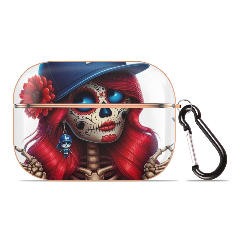  AirPods Pro Protective Case Rose Gold, Flexible PC Material, Precise Fit, Anti-Slip Cover, Full Protection, Fingerprint Resistant, Washable With Keychain