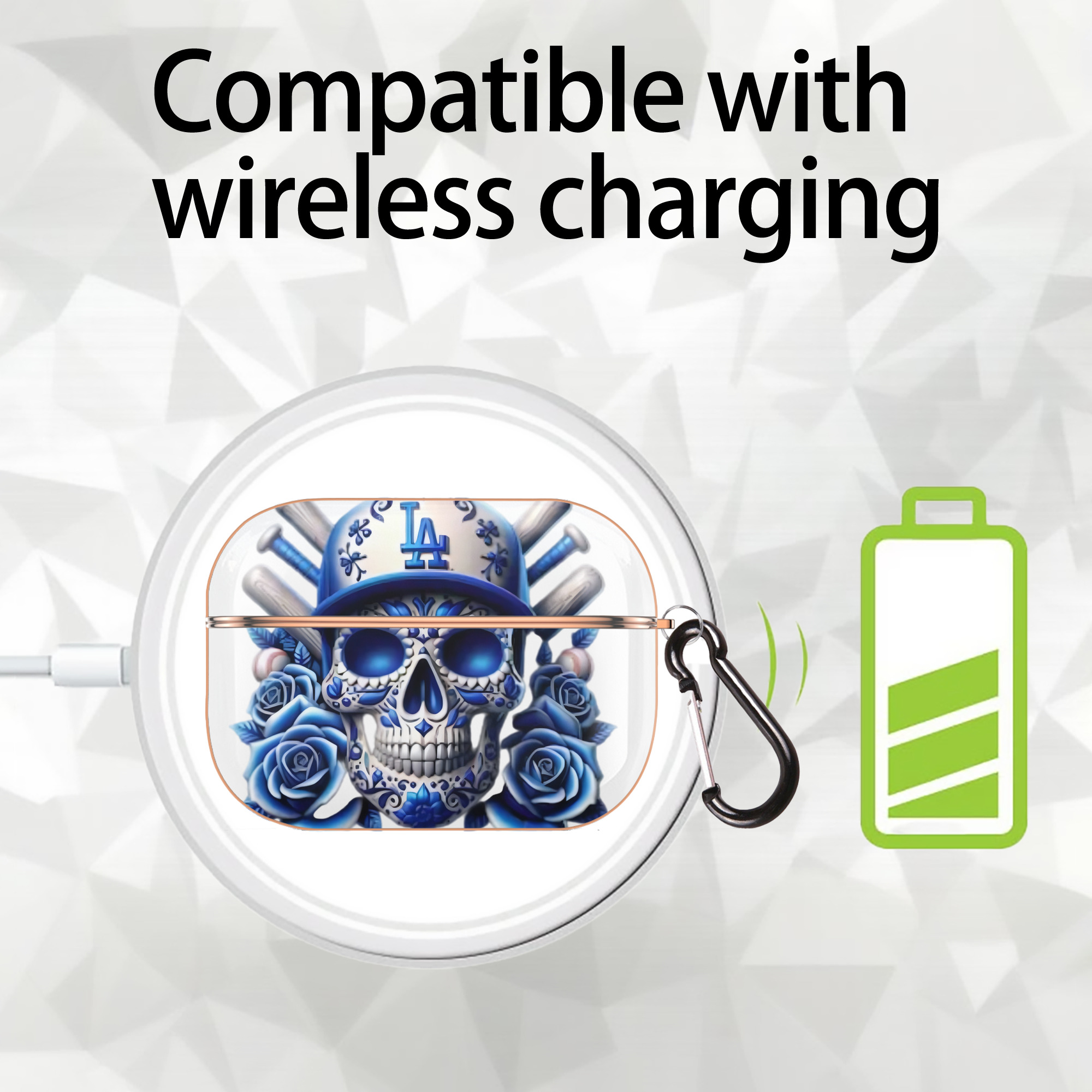  AirPods Pro Protective Case Rose Gold, Flexible PC Material, Precise Fit, Anti-Slip Cover, Full Protection, Fingerprint Resistant, Washable With Keychain