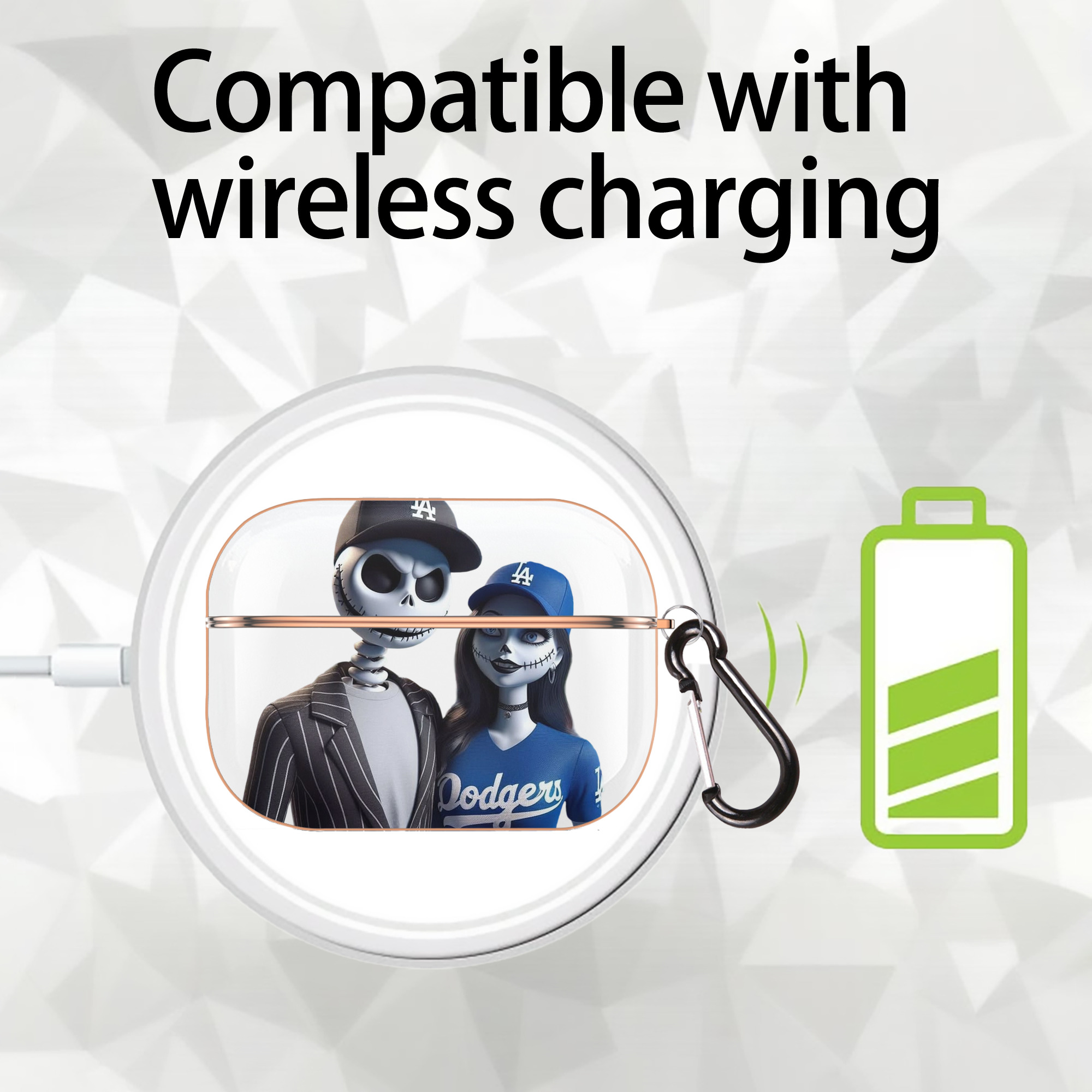  AirPods Pro Protective Case Rose Gold, Flexible PC Material, Precise Fit, Anti-Slip Cover, Full Protection, Fingerprint Resistant, Washable With Keychain