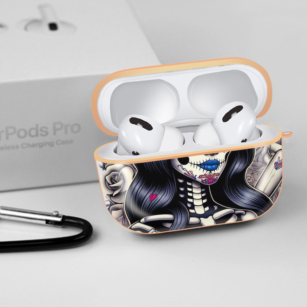  AirPods Pro Protective Case Rose Gold, Flexible PC Material, Precise Fit, Anti-Slip Cover, Full Protection, Fingerprint Resistant, Washable With Keychain