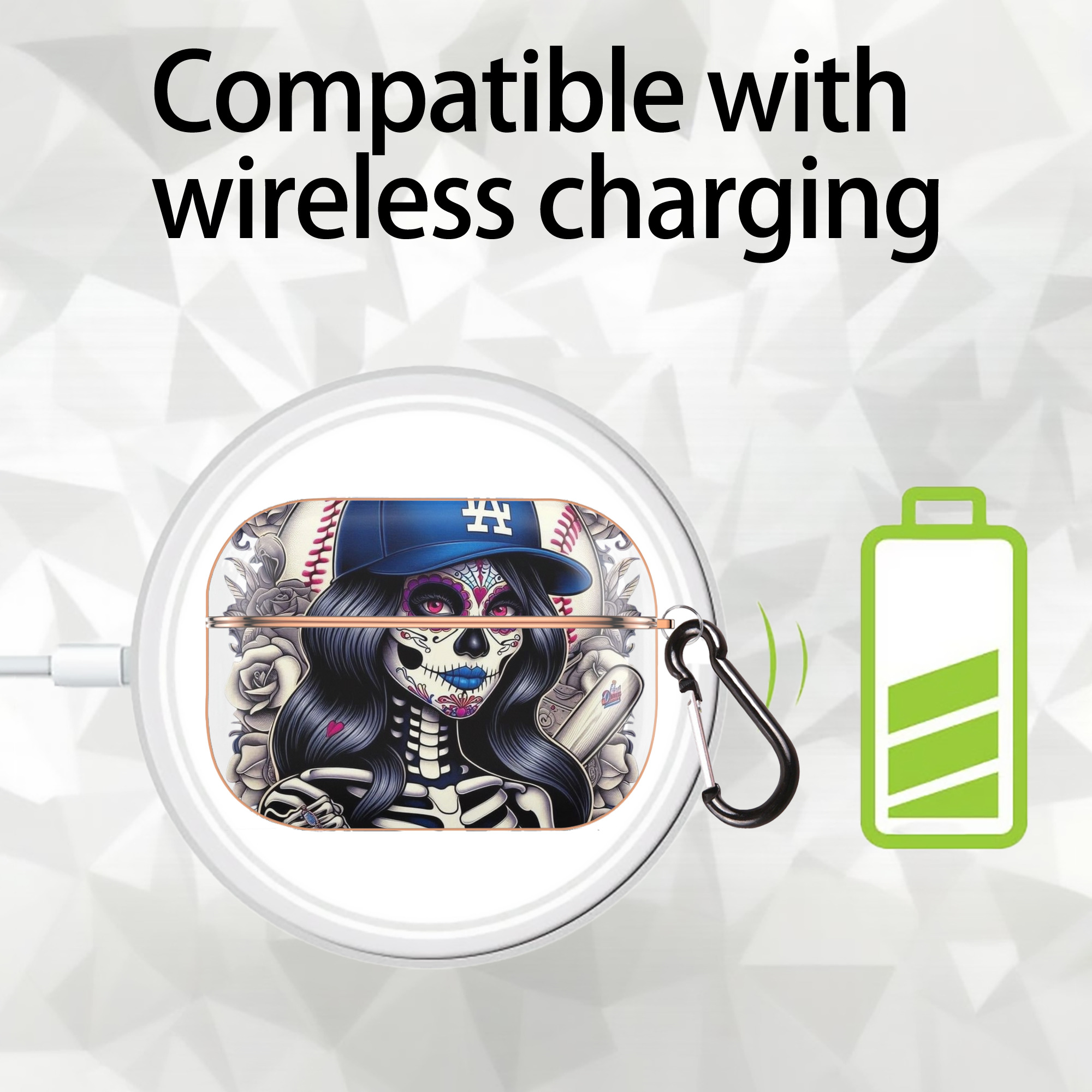  AirPods Pro Protective Case Rose Gold, Flexible PC Material, Precise Fit, Anti-Slip Cover, Full Protection, Fingerprint Resistant, Washable With Keychain