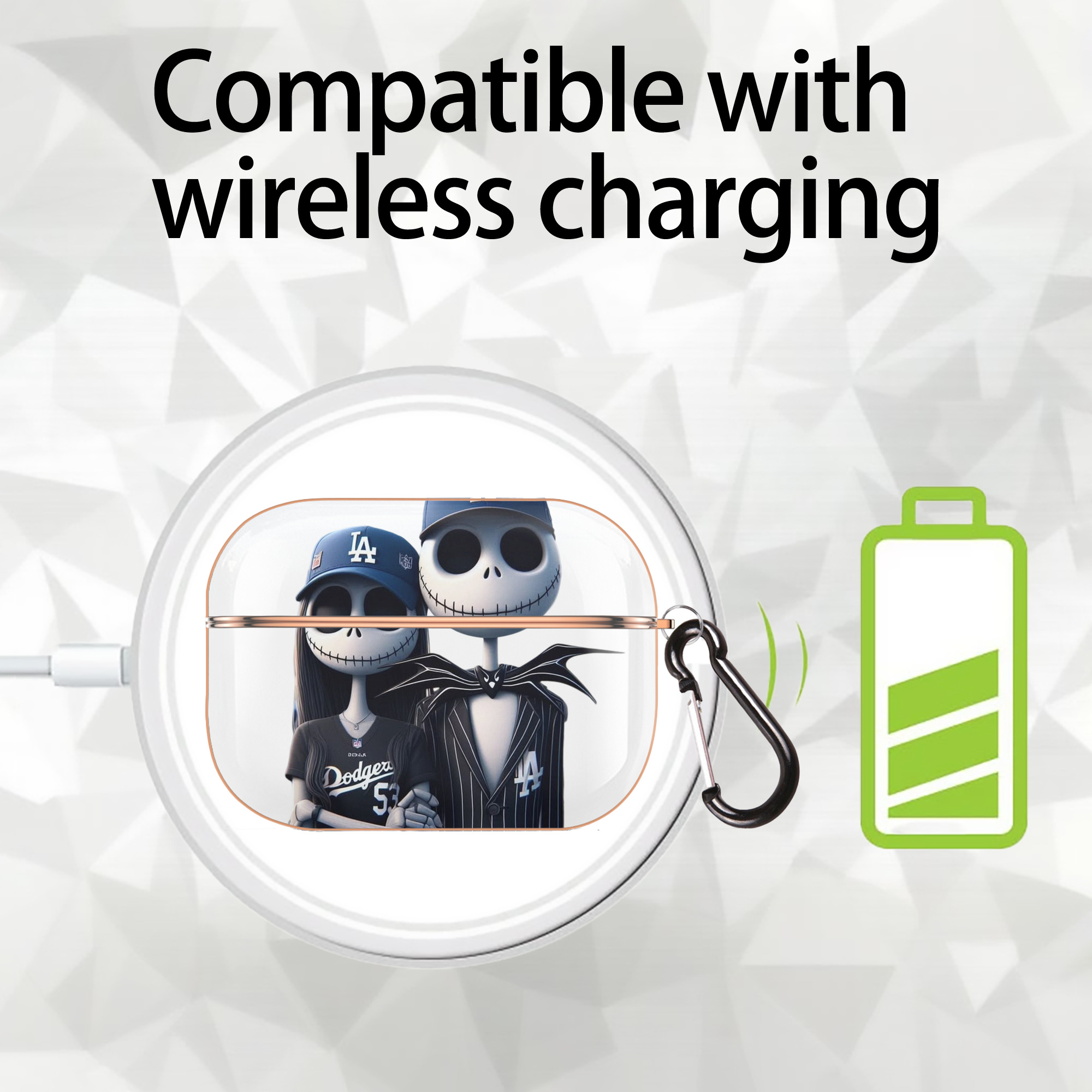  AirPods Pro Protective Case Rose Gold, Flexible PC Material, Precise Fit, Anti-Slip Cover, Full Protection, Fingerprint Resistant, Washable With Keychain