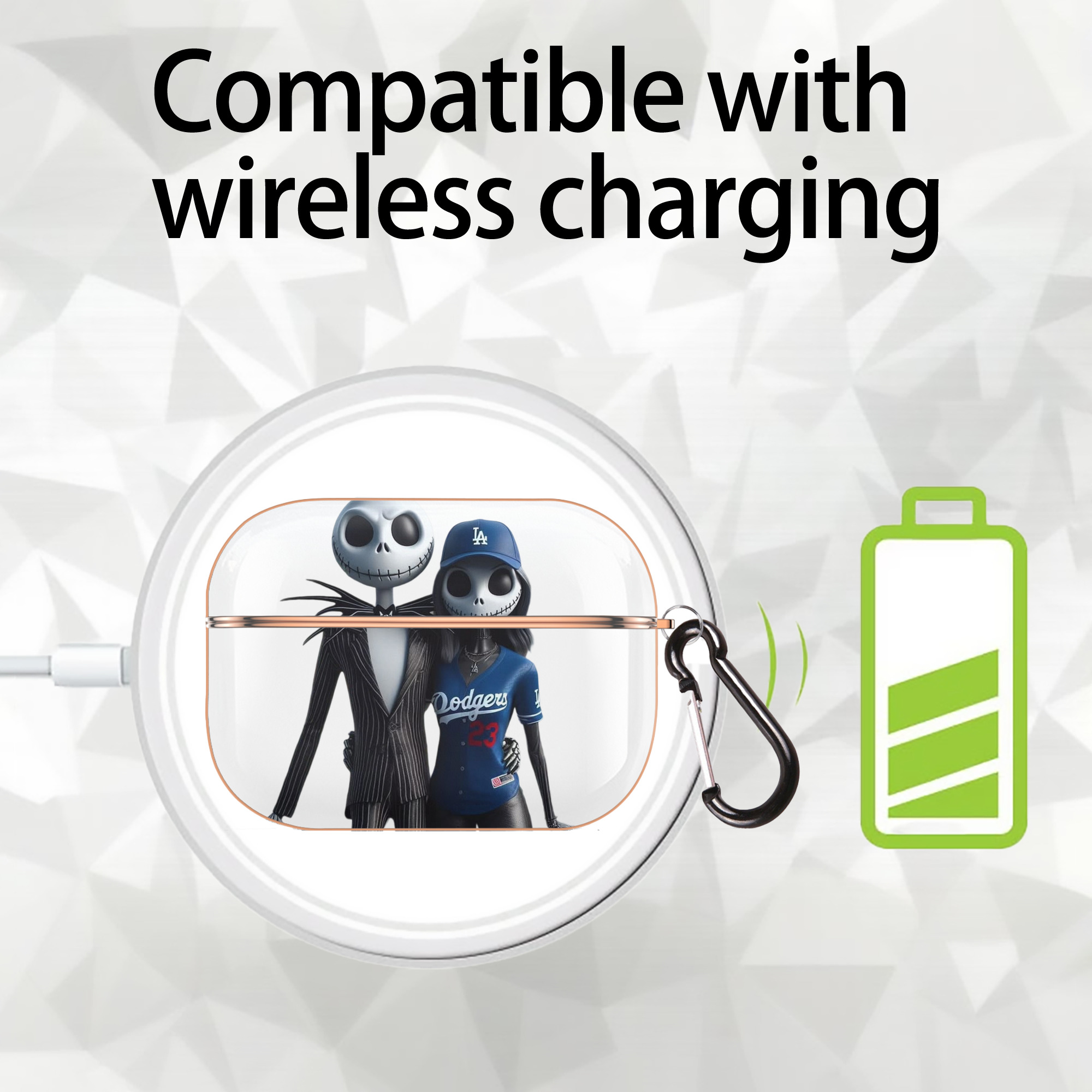  AirPods Pro Protective Case Rose Gold, Flexible PC Material, Precise Fit, Anti-Slip Cover, Full Protection, Fingerprint Resistant, Washable With Keychain