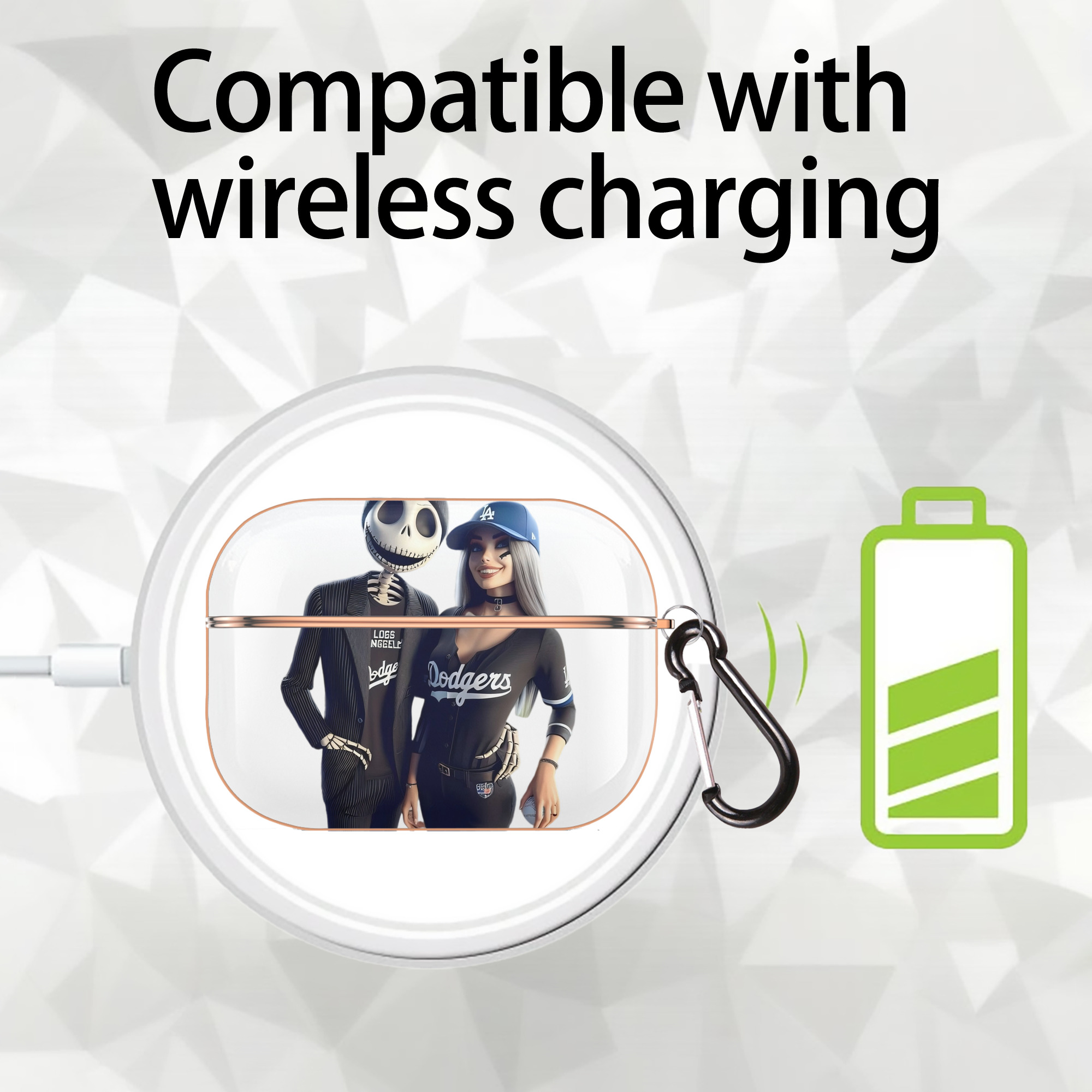  AirPods Pro Protective Case Rose Gold, Flexible PC Material, Precise Fit, Anti-Slip Cover, Full Protection, Fingerprint Resistant, Washable With Keychain