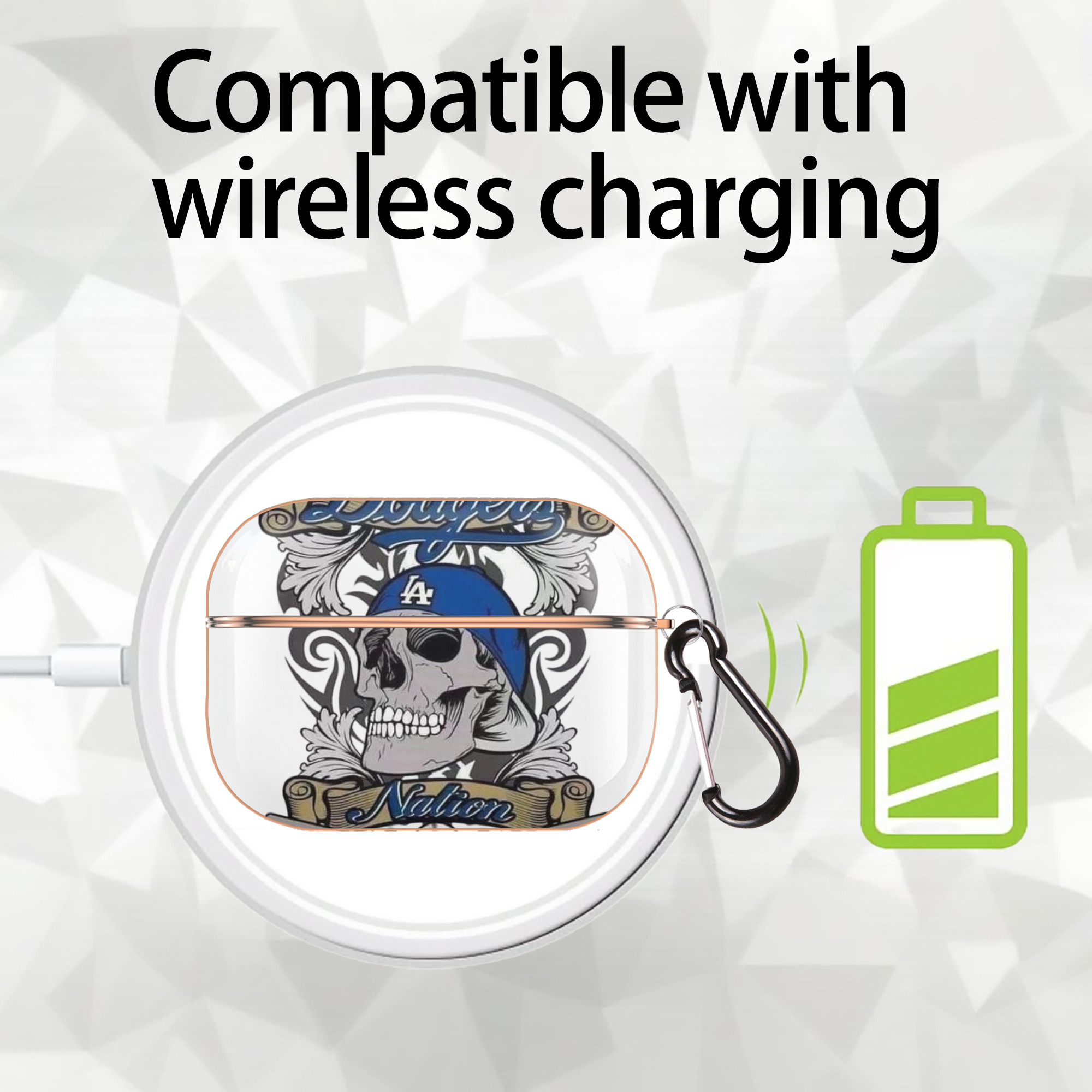  AirPods Pro Protective Case Rose Gold, Flexible PC Material, Precise Fit, Anti-Slip Cover, Full Protection, Fingerprint Resistant, Washable With Keychain