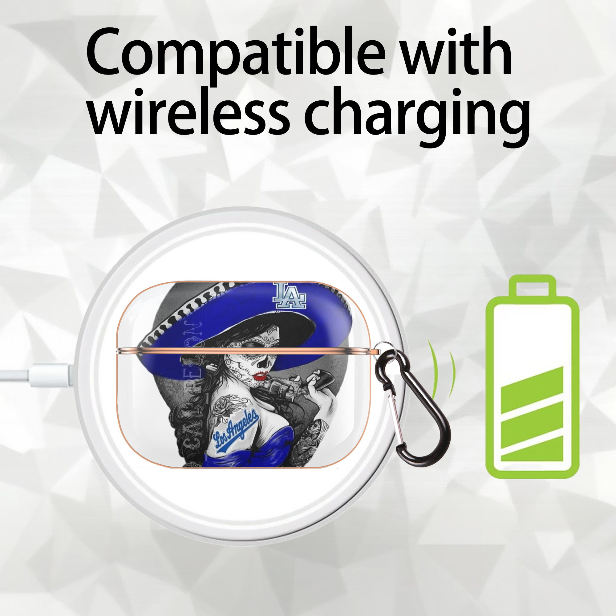  AirPods Pro Protective Case Rose Gold, Flexible PC Material, Precise Fit, Anti-Slip Cover, Full Protection, Fingerprint Resistant, Washable With Keychain