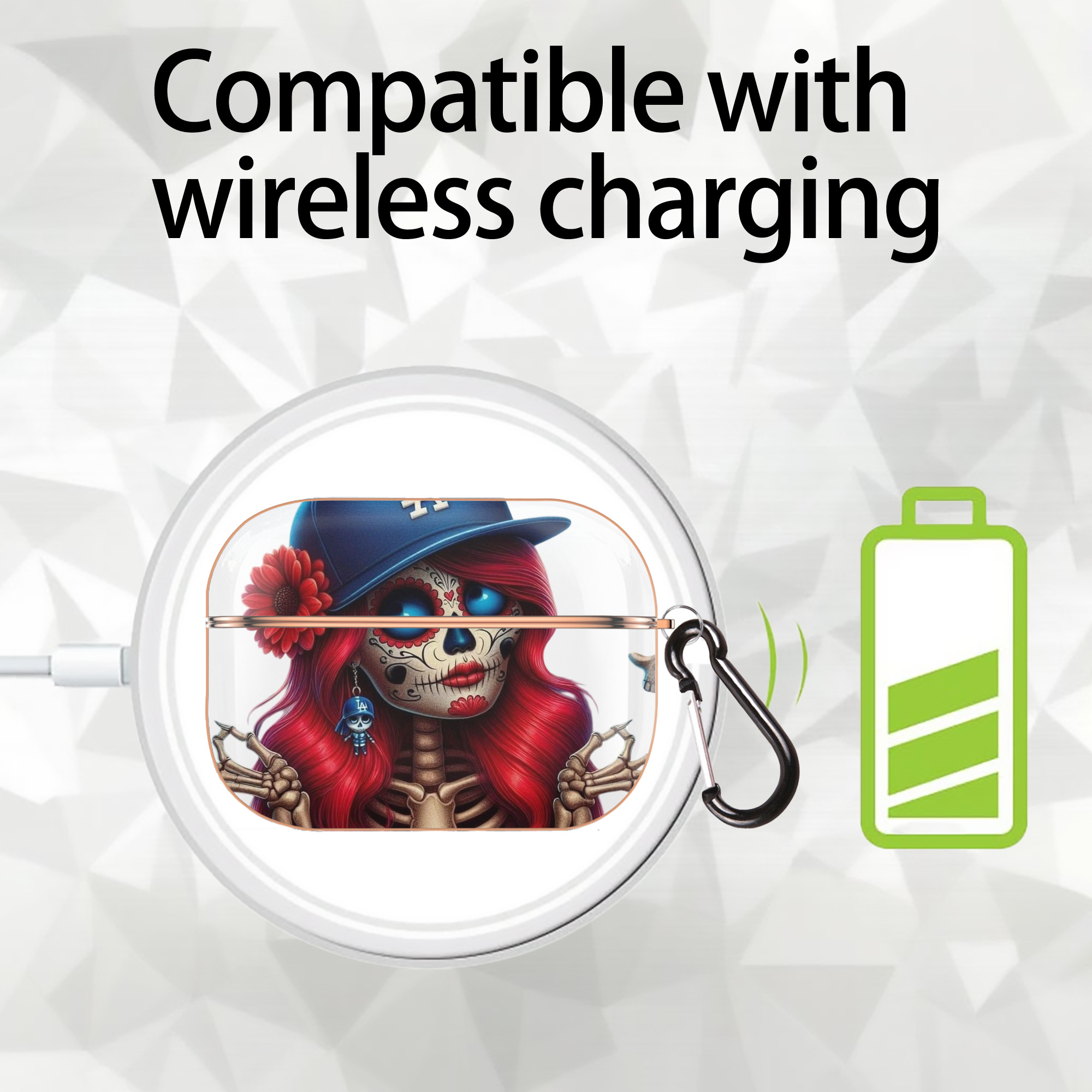  AirPods Pro Protective Case Rose Gold, Flexible PC Material, Precise Fit, Anti-Slip Cover, Full Protection, Fingerprint Resistant, Washable With Keychain