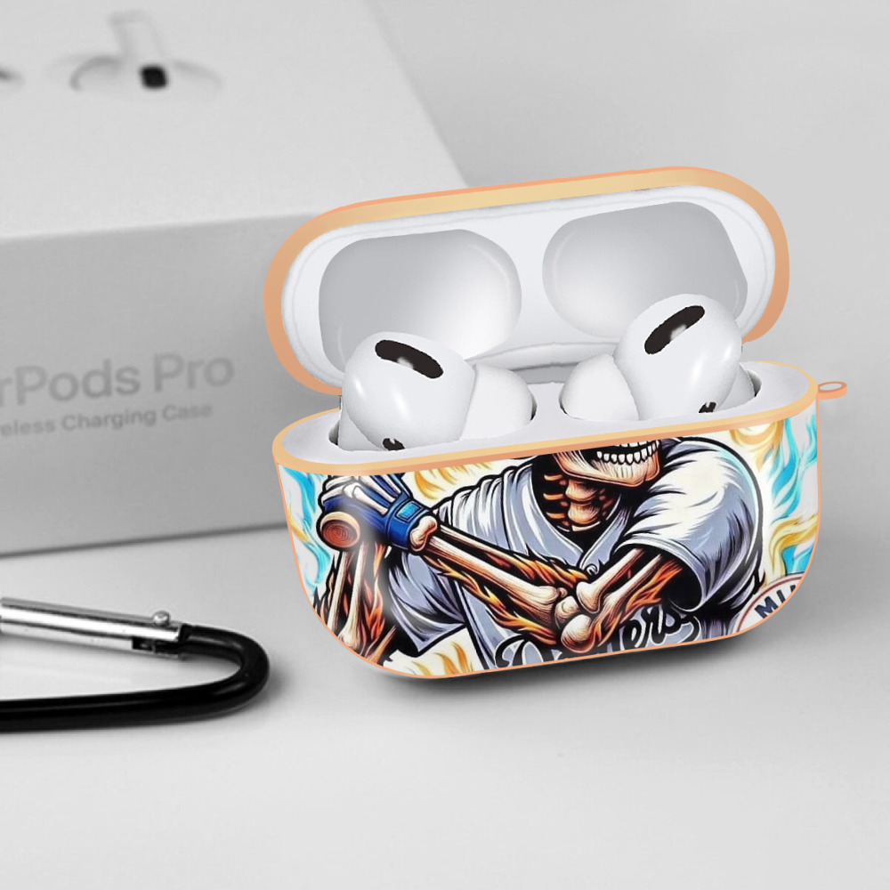  AirPods Pro Protective Case Rose Gold, Flexible PC Material, Precise Fit, Anti-Slip Cover, Full Protection, Fingerprint Resistant, Washable With Keychain