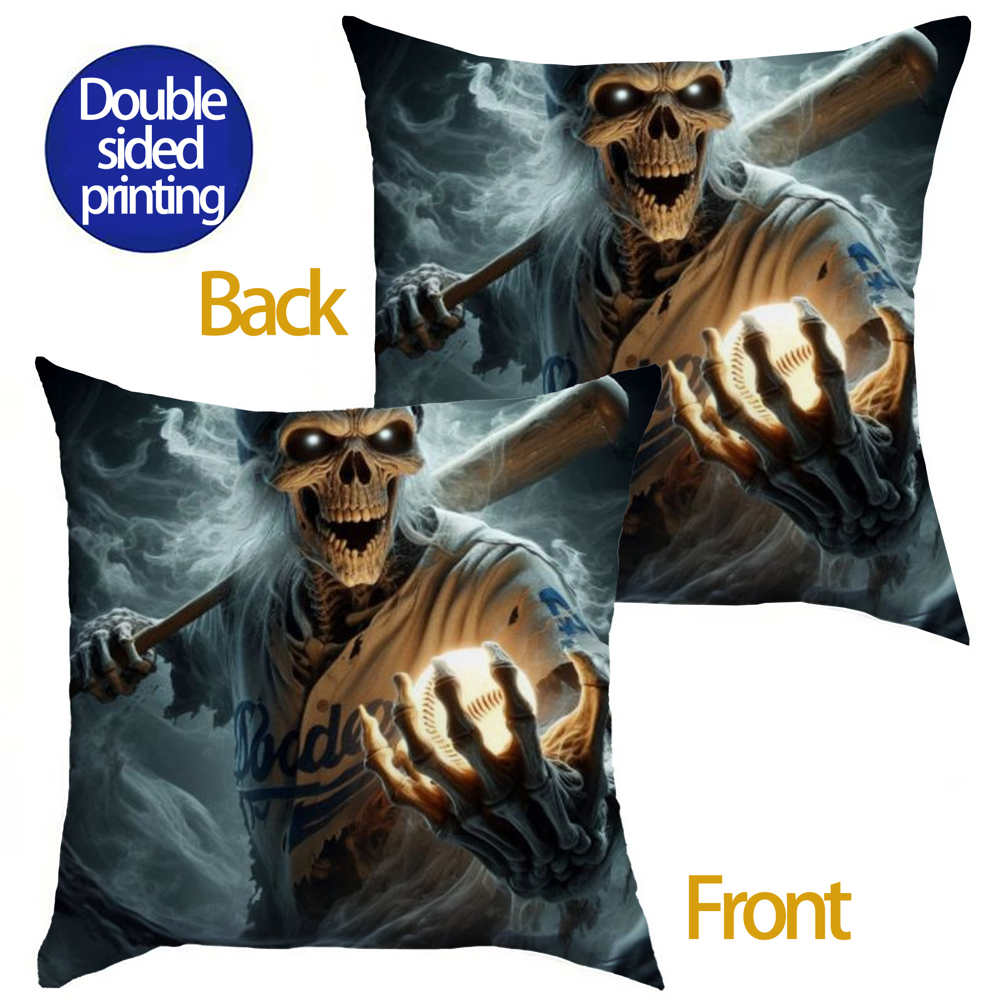  Soft Polyester Pillow Cover With Insert – Double-Sided Design, Invisible Zipper, Durable & Breathable – Easy Care Cushion Set