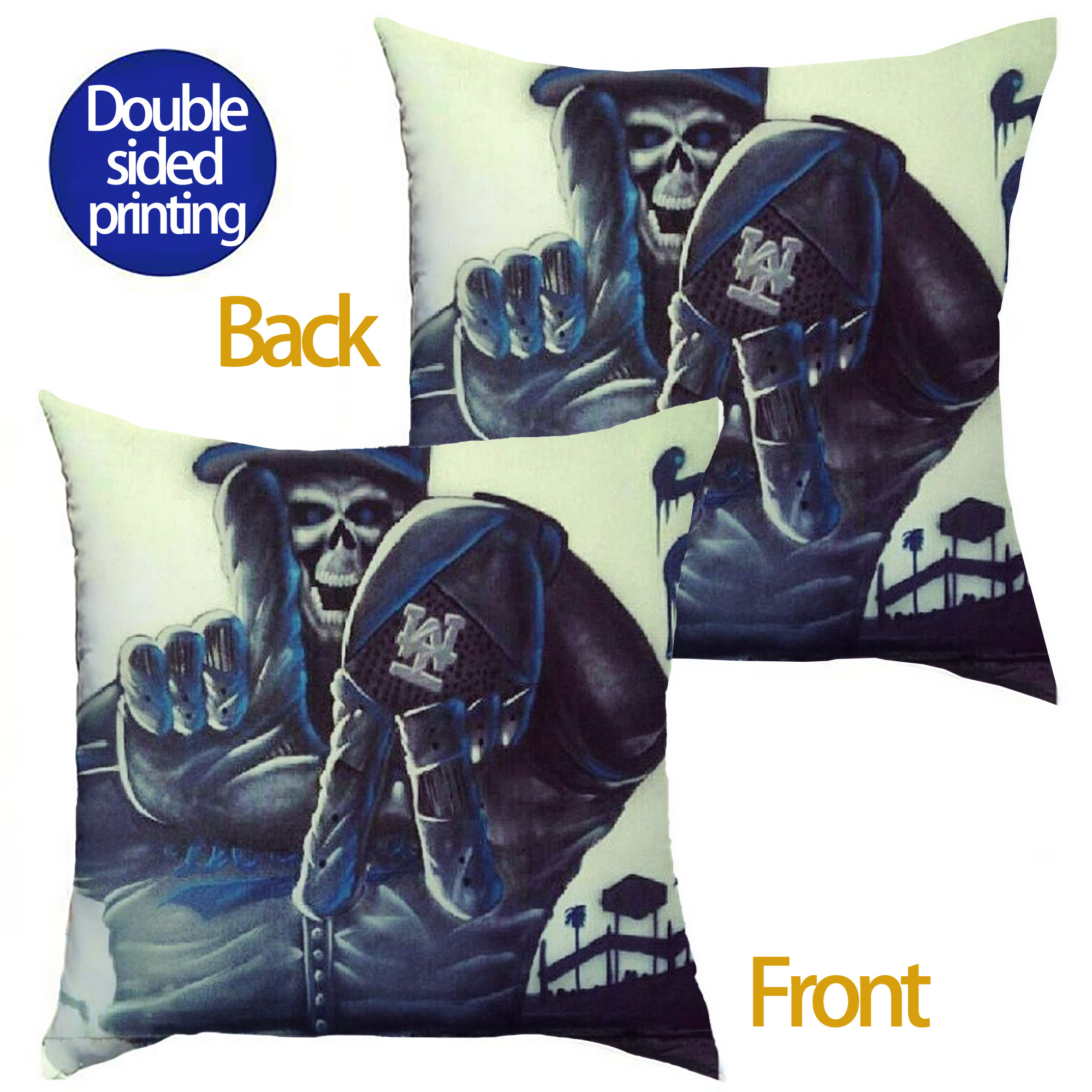  Soft Polyester Pillow Cover With Insert – Double-Sided Design, Invisible Zipper, Durable & Breathable – Easy Care Cushion Set