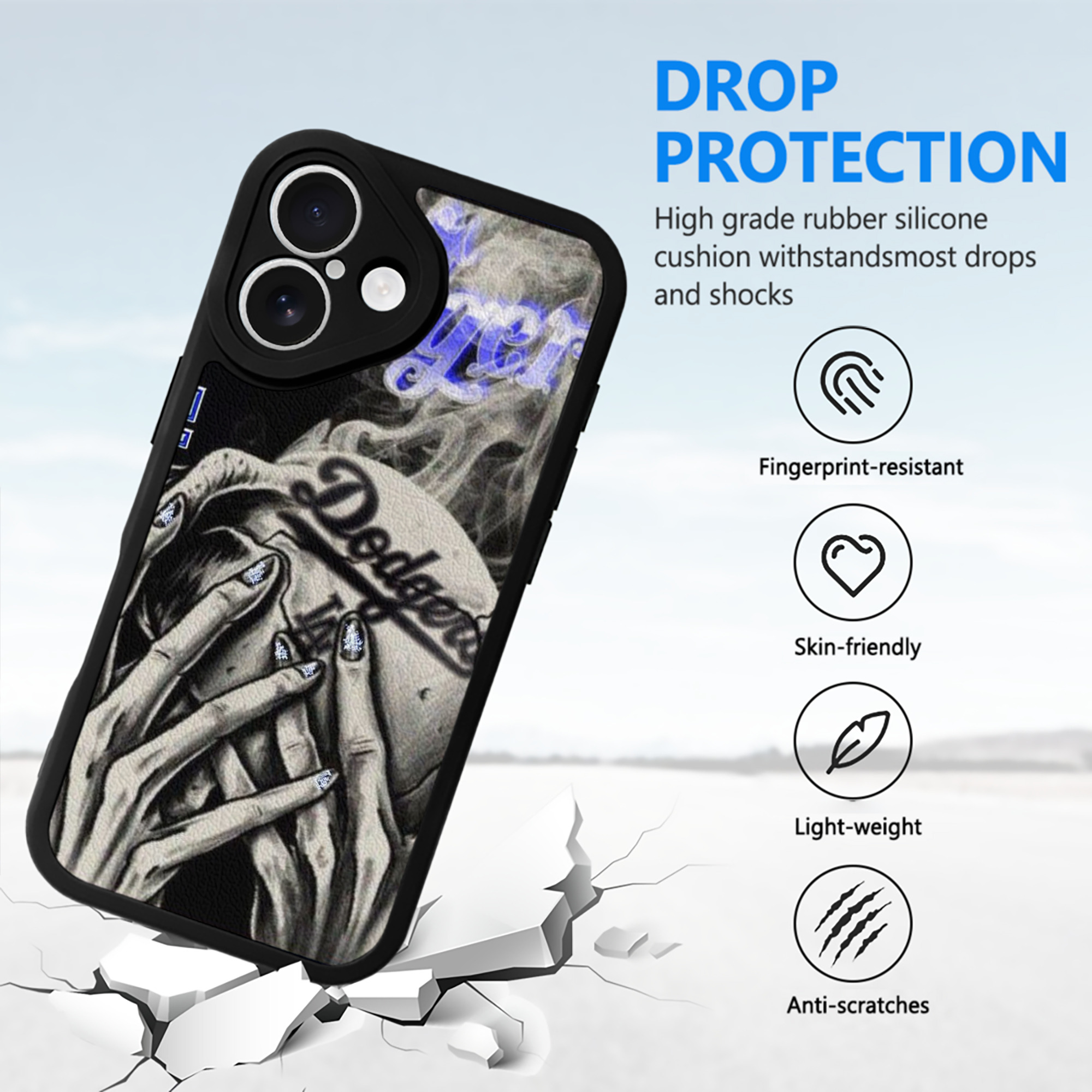  IPhone 16 Silicone Leather Case – UV Print, Lambskin Texture – Perfect Fit, Wireless Charging Compatible, Scratch Resistant, Precise Cutouts – Stylish Protection For IPhone 16