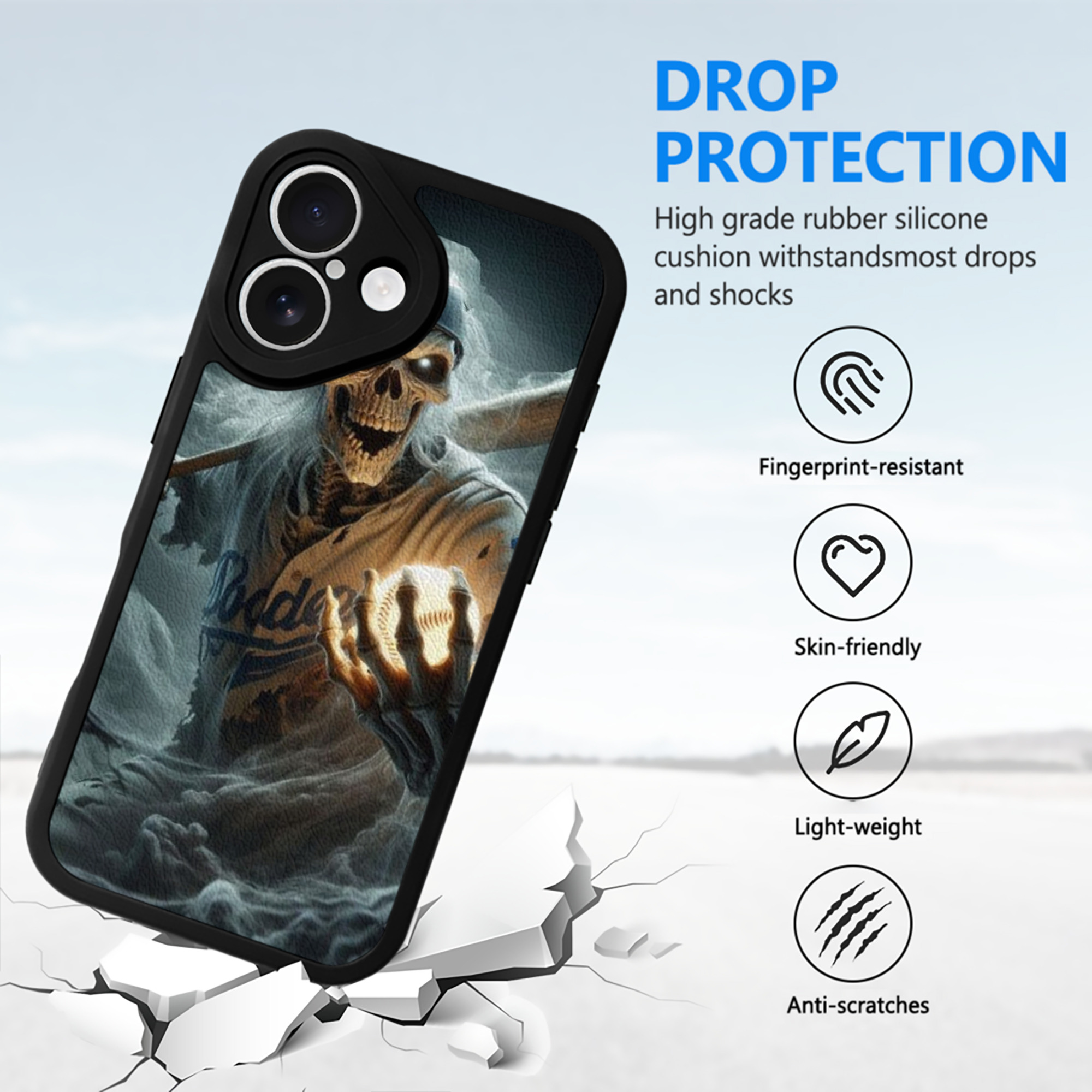  IPhone 16 Silicone Leather Case – UV Print, Lambskin Texture – Perfect Fit, Wireless Charging Compatible, Scratch Resistant, Precise Cutouts – Stylish Protection For IPhone 16