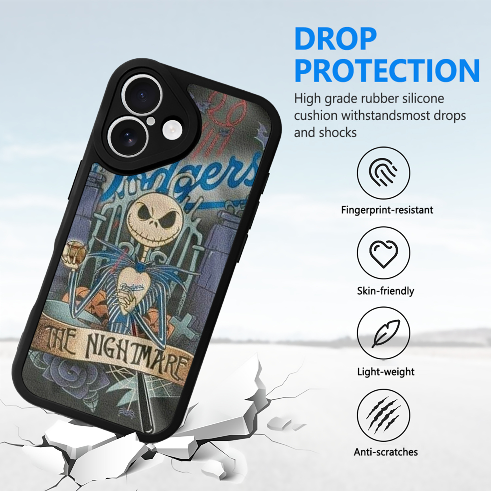  IPhone 16 Silicone Leather Case – UV Print, Lambskin Texture – Perfect Fit, Wireless Charging Compatible, Scratch Resistant, Precise Cutouts – Stylish Protection For IPhone 16