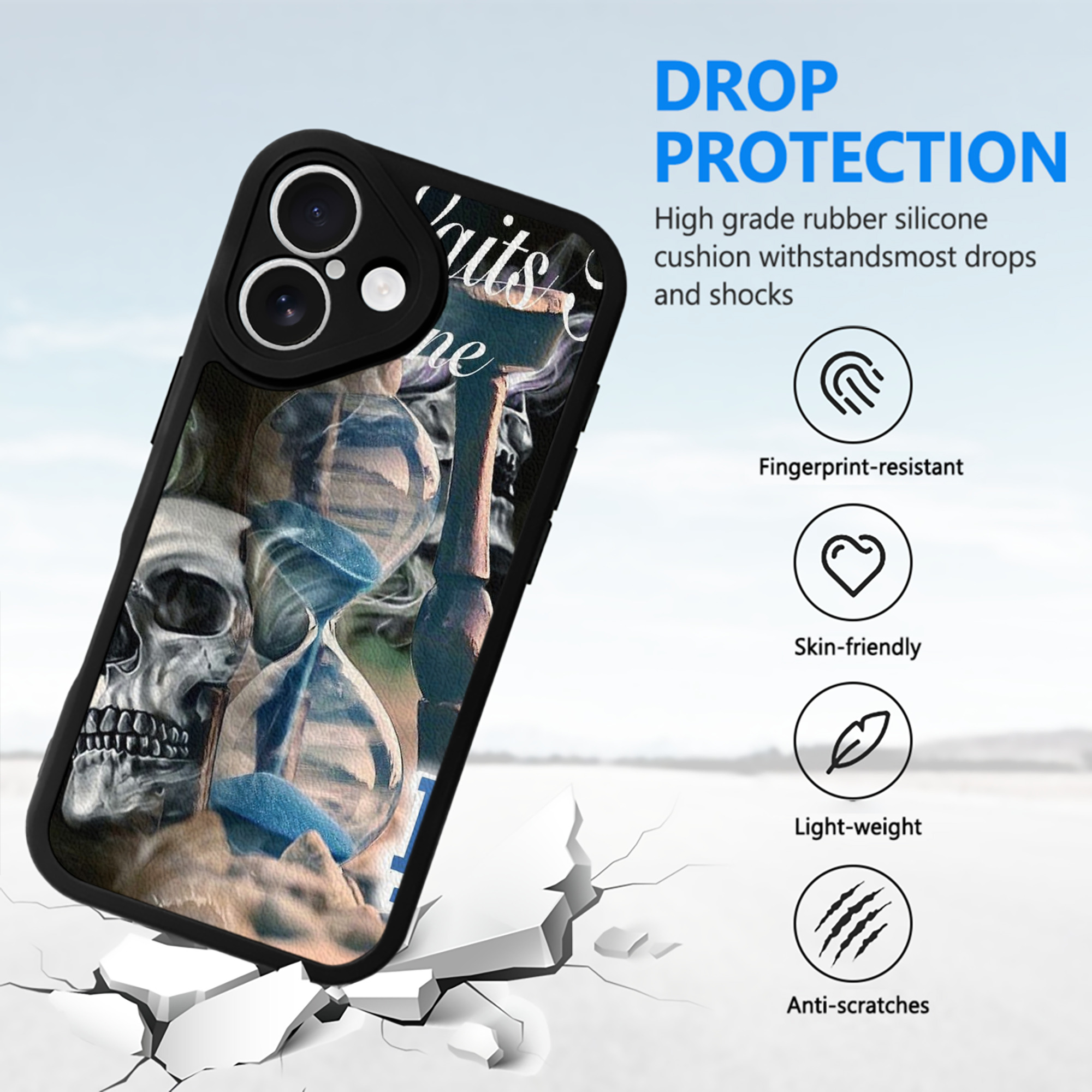  IPhone 16 Silicone Leather Case – UV Print, Lambskin Texture – Perfect Fit, Wireless Charging Compatible, Scratch Resistant, Precise Cutouts – Stylish Protection For IPhone 16