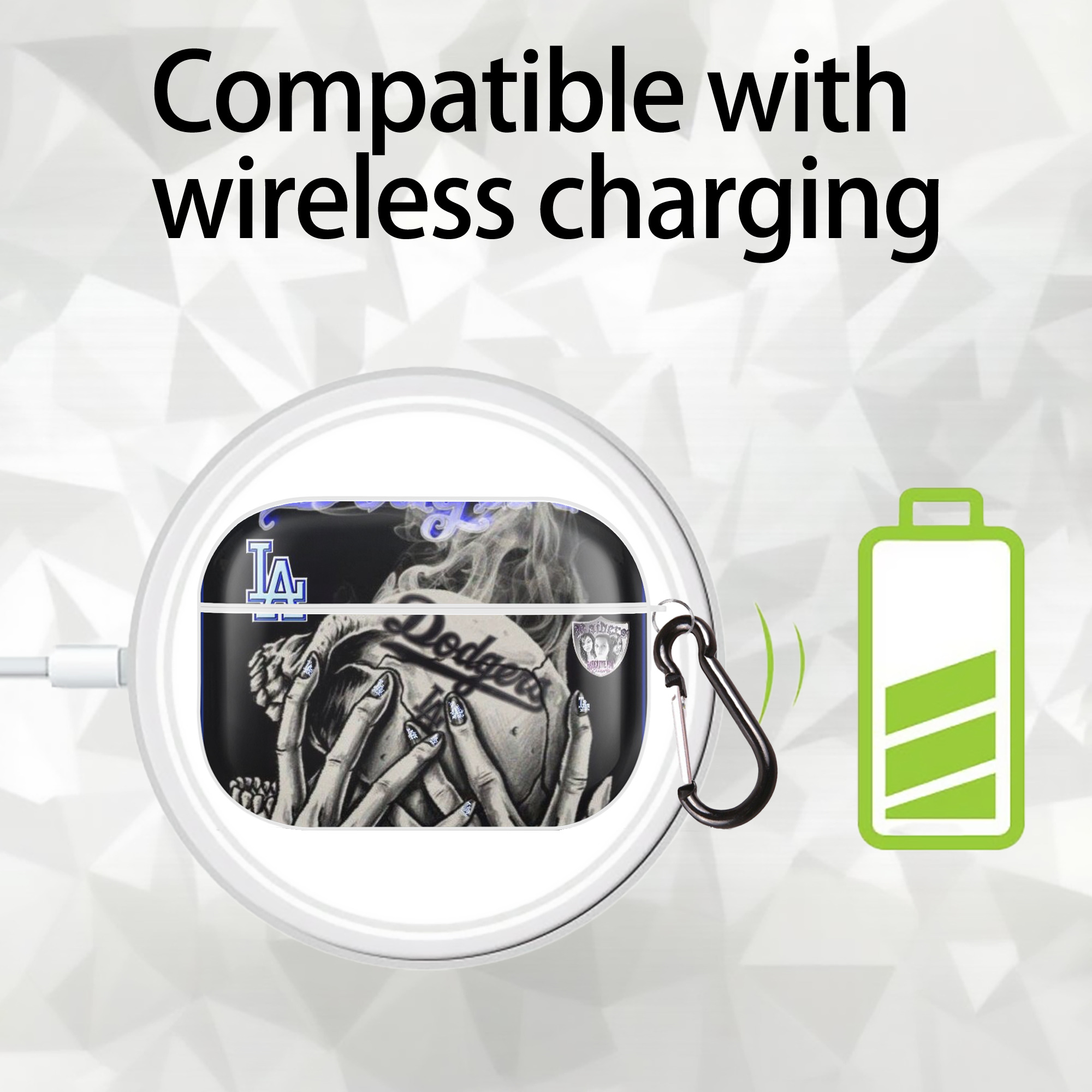  AirPods Pro Hard Case White With Keychain, Durable Flexible PC, Precise Cutouts, Anti-Fingerprint, Yellowing & Scratch Resistant, Full Protection, Washable