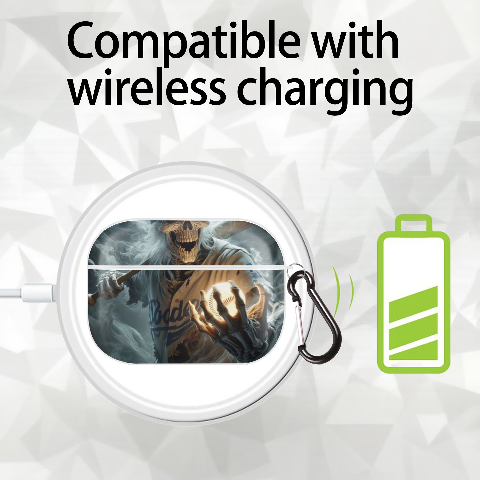  AirPods Pro Hard Case White With Keychain, Durable Flexible PC, Precise Cutouts, Anti-Fingerprint, Yellowing & Scratch Resistant, Full Protection, Washable