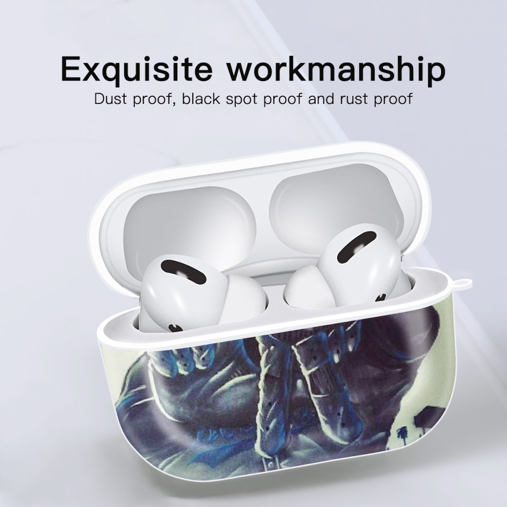  AirPods Pro Hard Case White With Keychain, Durable Flexible PC, Precise Cutouts, Anti-Fingerprint, Yellowing & Scratch Resistant, Full Protection, Washable