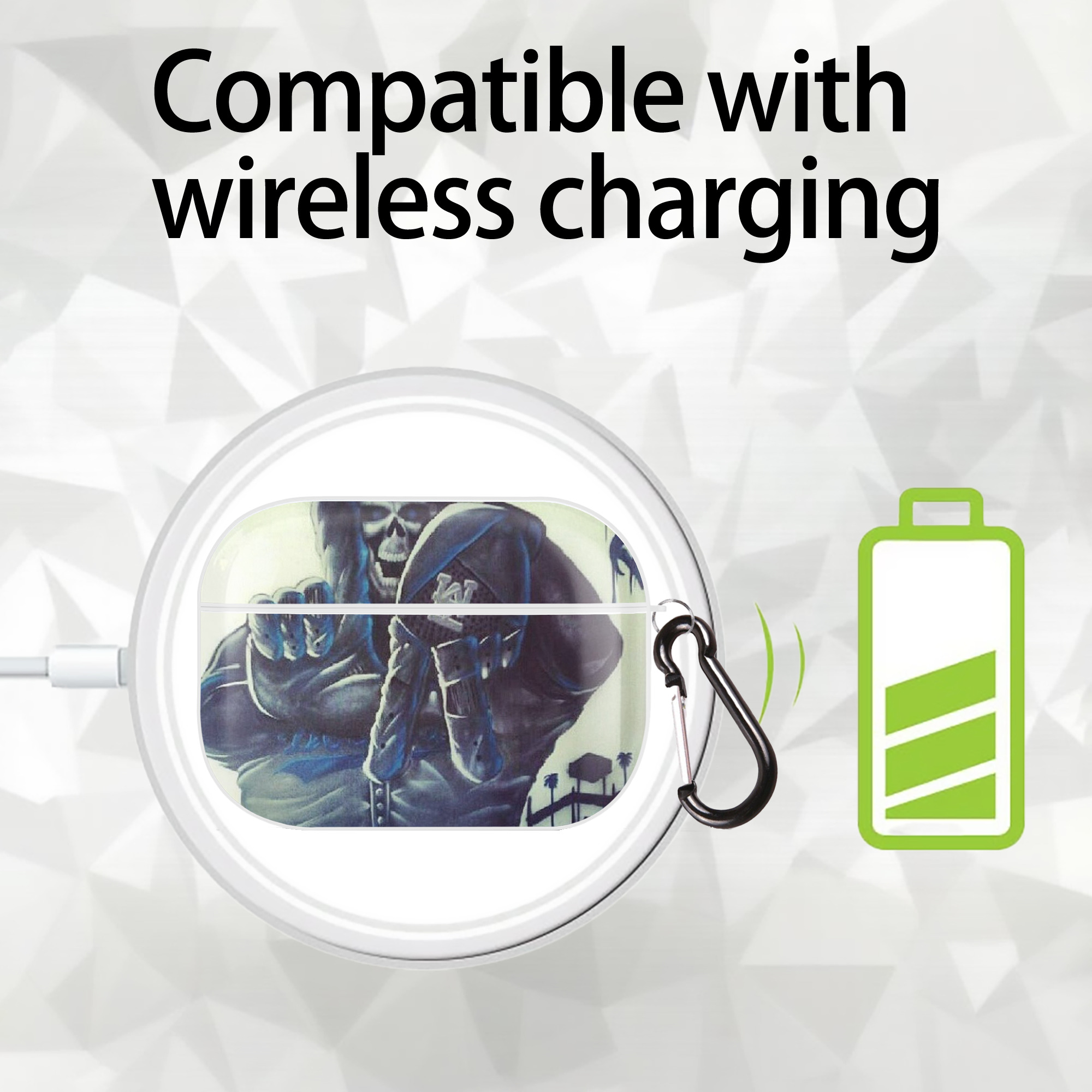  AirPods Pro Hard Case White With Keychain, Durable Flexible PC, Precise Cutouts, Anti-Fingerprint, Yellowing & Scratch Resistant, Full Protection, Washable