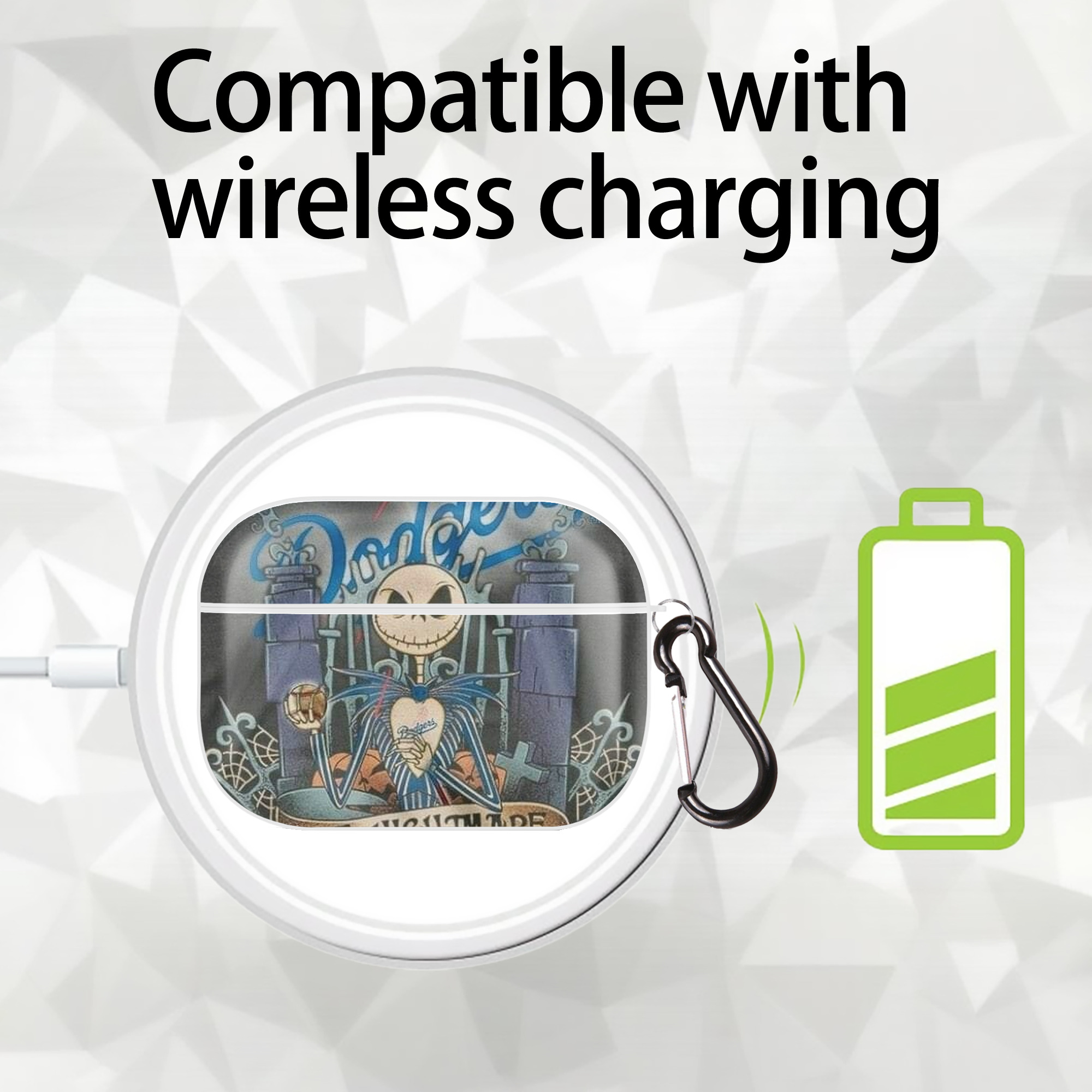  AirPods Pro Hard Case White With Keychain, Durable Flexible PC, Precise Cutouts, Anti-Fingerprint, Yellowing & Scratch Resistant, Full Protection, Washable