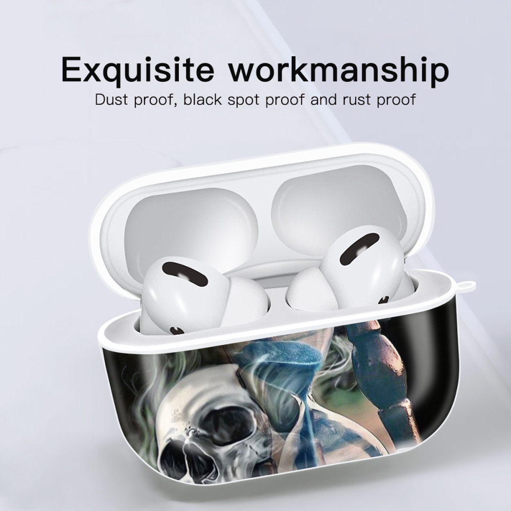  AirPods Pro Hard Case White With Keychain, Durable Flexible PC, Precise Cutouts, Anti-Fingerprint, Yellowing & Scratch Resistant, Full Protection, Washable