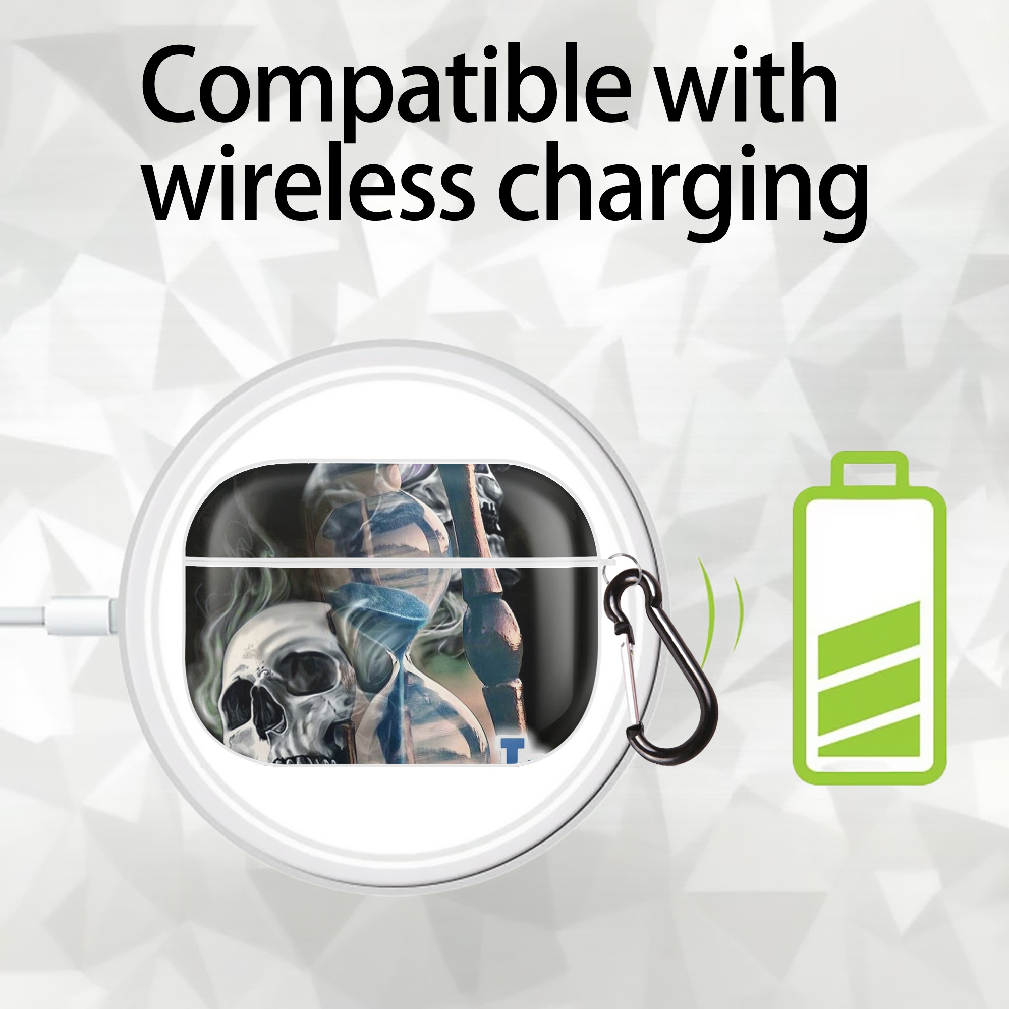  AirPods Pro Hard Case White With Keychain, Durable Flexible PC, Precise Cutouts, Anti-Fingerprint, Yellowing & Scratch Resistant, Full Protection, Washable