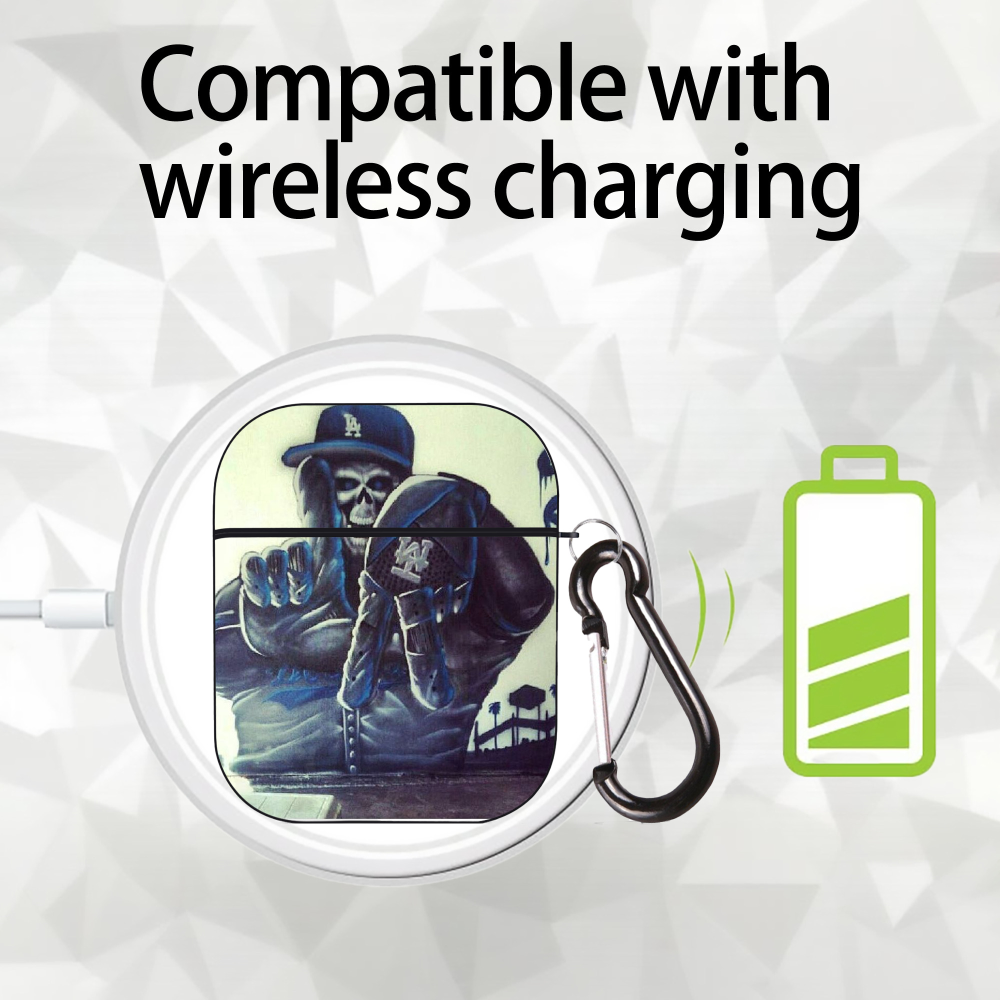  AirPods 2 Case Hard Shell Black, Flexible PC Material, Precise Cutouts, Full Protection, Anti-Fingerprint, Washable, Includes Keychain – Durable & Slim Design